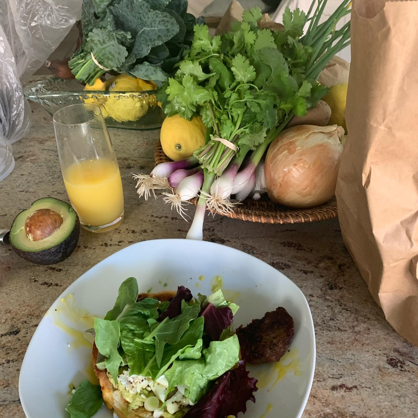 @apricotlanefarms avocado/egg bagel - O.M.G….!!! The onion and greens sent it over the top! TY ALF!