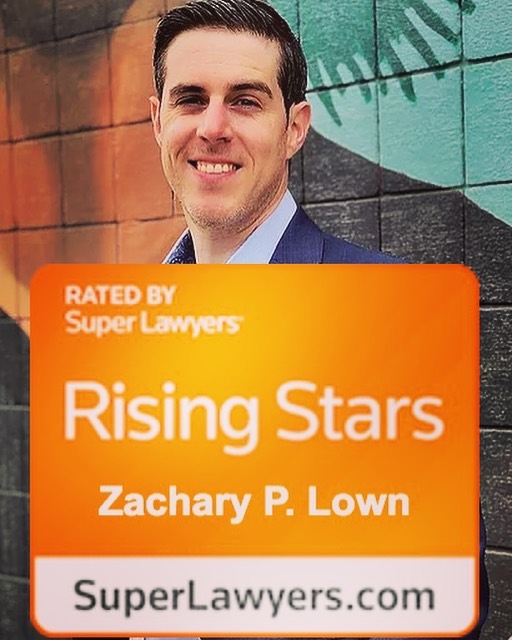 Attorney Lown selected to Super Lawyers "Rising Stars." — According to Super Lawyers, this is a recognition awarded to 2.5% of attorneys in Mass.