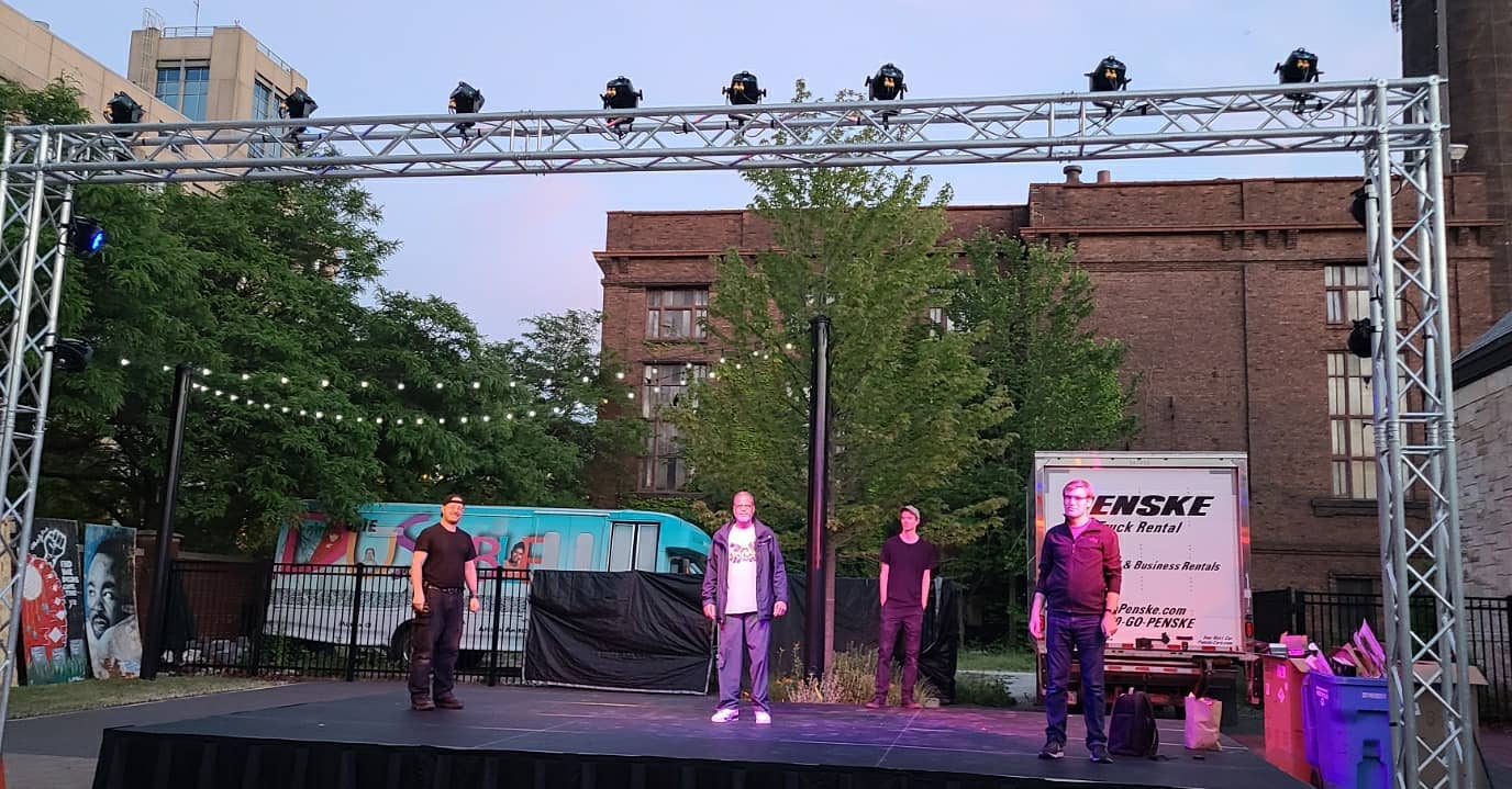 New stage ready for the banners.