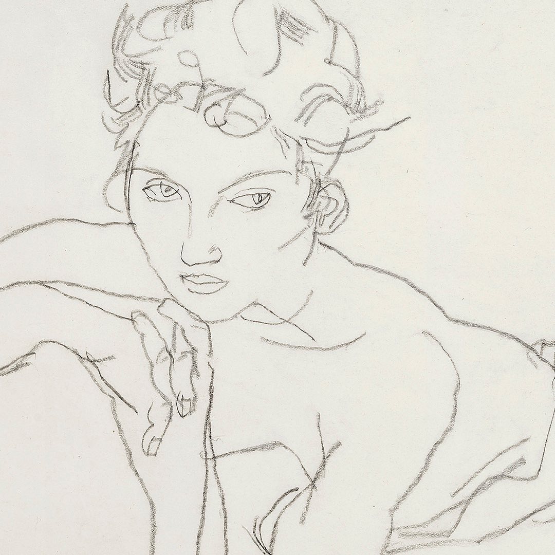 Egon Schiele ‘Young Woman leaning forward, her Head resting on her folded Hands (Adele Harms)’ c. 1917-18 An intimate yet mysterious late drawing by Schiele, our luminous sheet most likely portrays the artist’s sister-in-law, Adele Harms. Confidently drawn in pencil, it stands as a compelling example of Schiele’s mastery and love of the drawing medium.
One of the portraits of women that we are happy to present as part of our upcoming Summer exhibition. DM us for more info.
#egonschiele #schiele #schieledrawing #adeleharms #masterdrawings #drawingdealers #artdealers #artonline #digitalartfair #womeninthepicture #portrayingwomen @salondudessin @londonartweek_