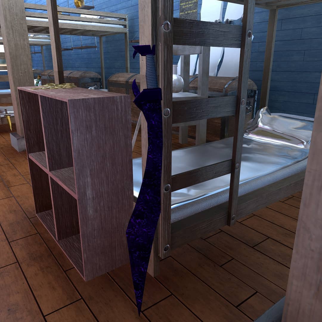 (1/2) haven't posted an update on my Percy Jackson scene is ages so here's a huge update! Lots of props and textures have been added in. Various weapons, cabin furniture and other artefacts from the camp half-blood series. #percyjackson #heroesofolympus #trialsofapollo #3dart #3dmodeling