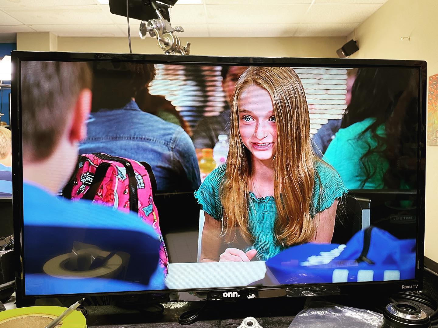 Riley Kahn killing it in one of our Nickelodeon-esque lunch room scenes today at @TheActorFactory Film Camp. One more day of shooting, and then the editing stretch begins. #okiefilm