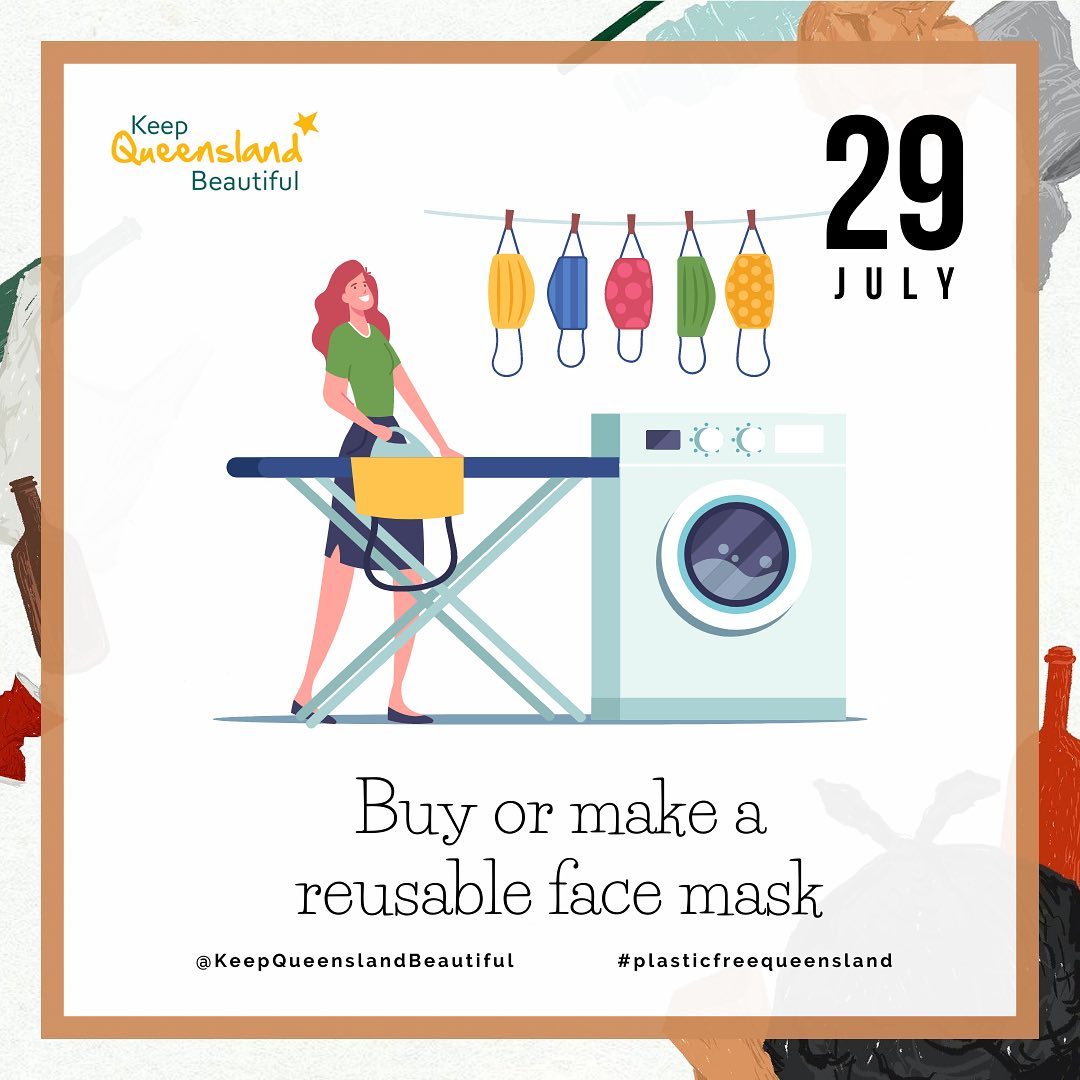 Day 29 of #plasticfreejuly
Buy or make a reusable face mask 😷
#plasticfreequeensland #zerowastequeensland #keepqueenslandbeautiful #plasticfree #ourqld #covid19 #covid19australia #plasticwaste #reuse #lovequeensland #facemaskfashion