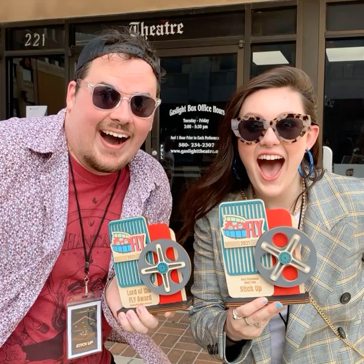 We are so honored and humbled to have @StickUpMovie take home not one, but TWO awards at @FLYFilmFestival last night: Best Oklahoma Short, and their coveted best of fest Lord of the FLY Award. We really didn’t expect these honors at all, and what a great way to continue our festival journey with this little action comedy that could. So much gratitude to FLY and the Jula Foundation for Independent Cinema. 🏆🙏🏻💥 🔫