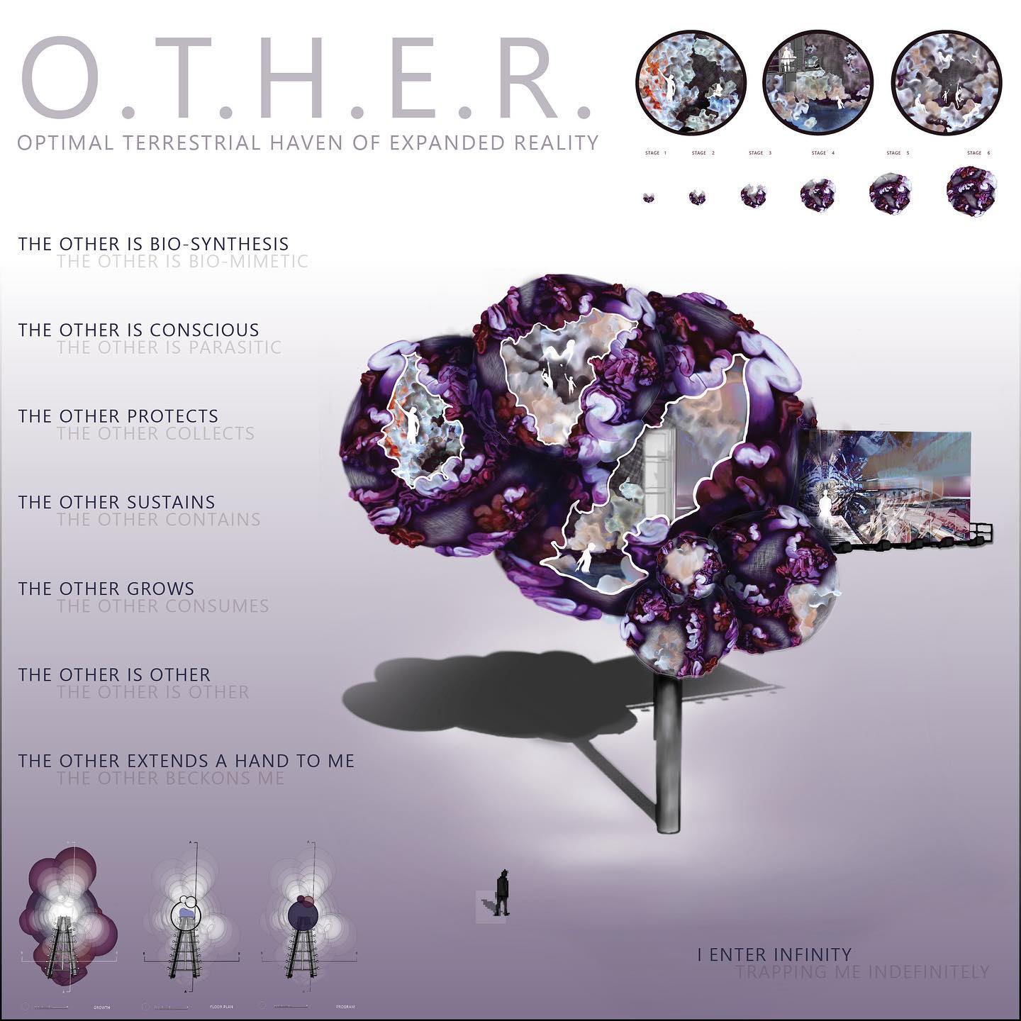 1/3 - The OTHER grows on a billboard that is used to advertise it. The structure itself is a conscious approach to sustainable housing, utilizing natural processes and materials to create a residence that provides for the inhabitants basic needs while allowing for growth.
•
#scadarch #scadarchitecture #other #architecture #architecturelovers #architecturedesign #design #sustainabledesign #architecture #art #design #deisgner #designinspiration #architecturedrawing #architecturestudent #architect