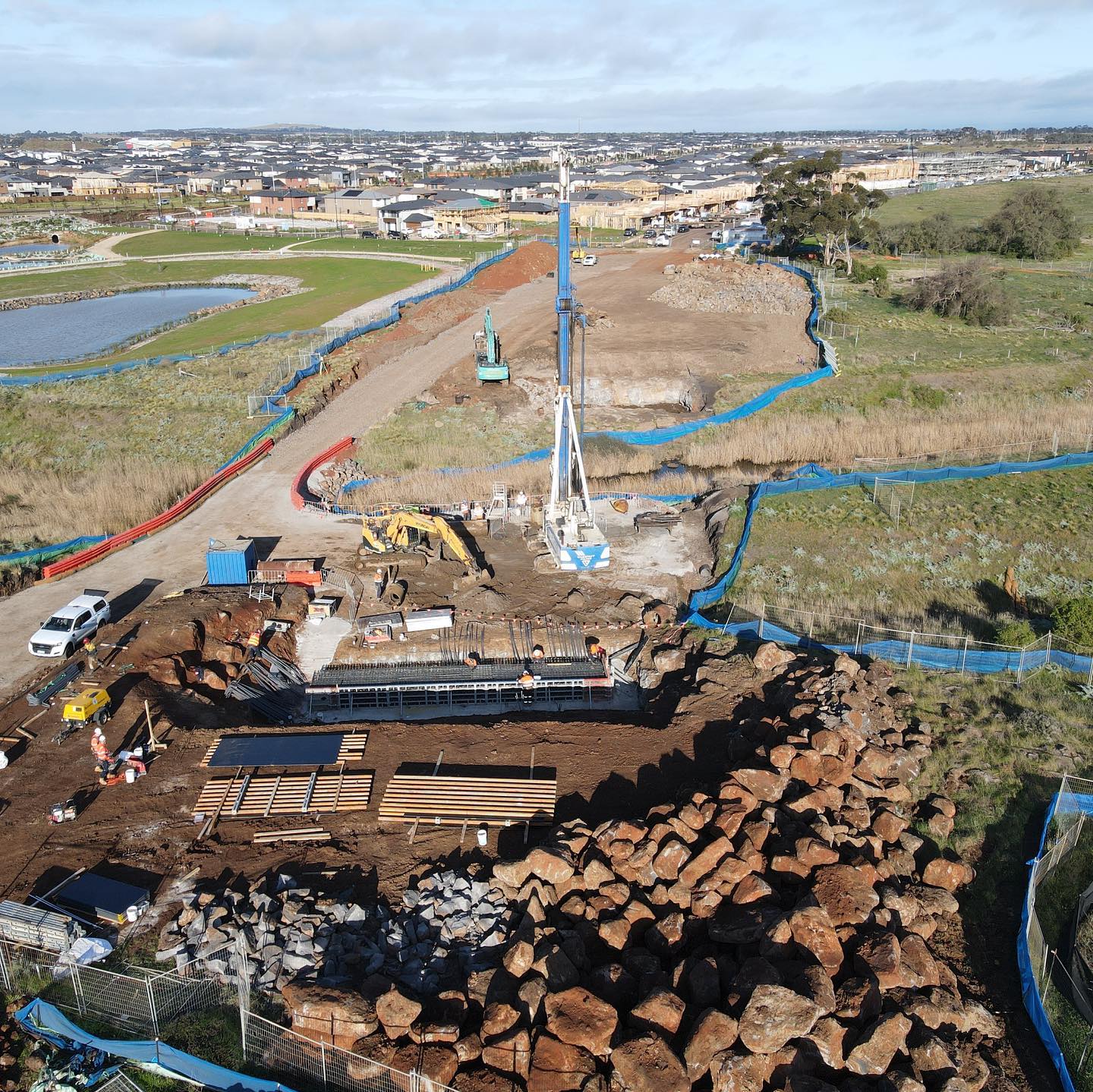 Getting ready for our First pour at our Bonnie brook bridge project tomorrow 💪#callenconstructions #bridge #bridgebuilding #reo #formwork #structualconcrete