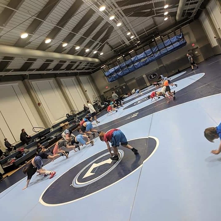 Working out in the lions facility #youthwrestlingclub