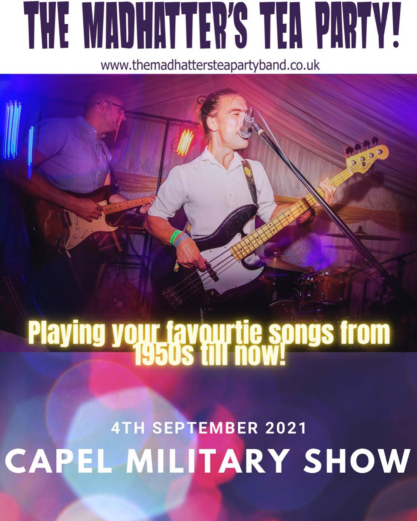 We really can’t wait to play at @capelmilitary Capel Military Show on the 4th September. It’s FREE ENTRY to the evening party so no excuses, get it in the diary and come join in the fun!!