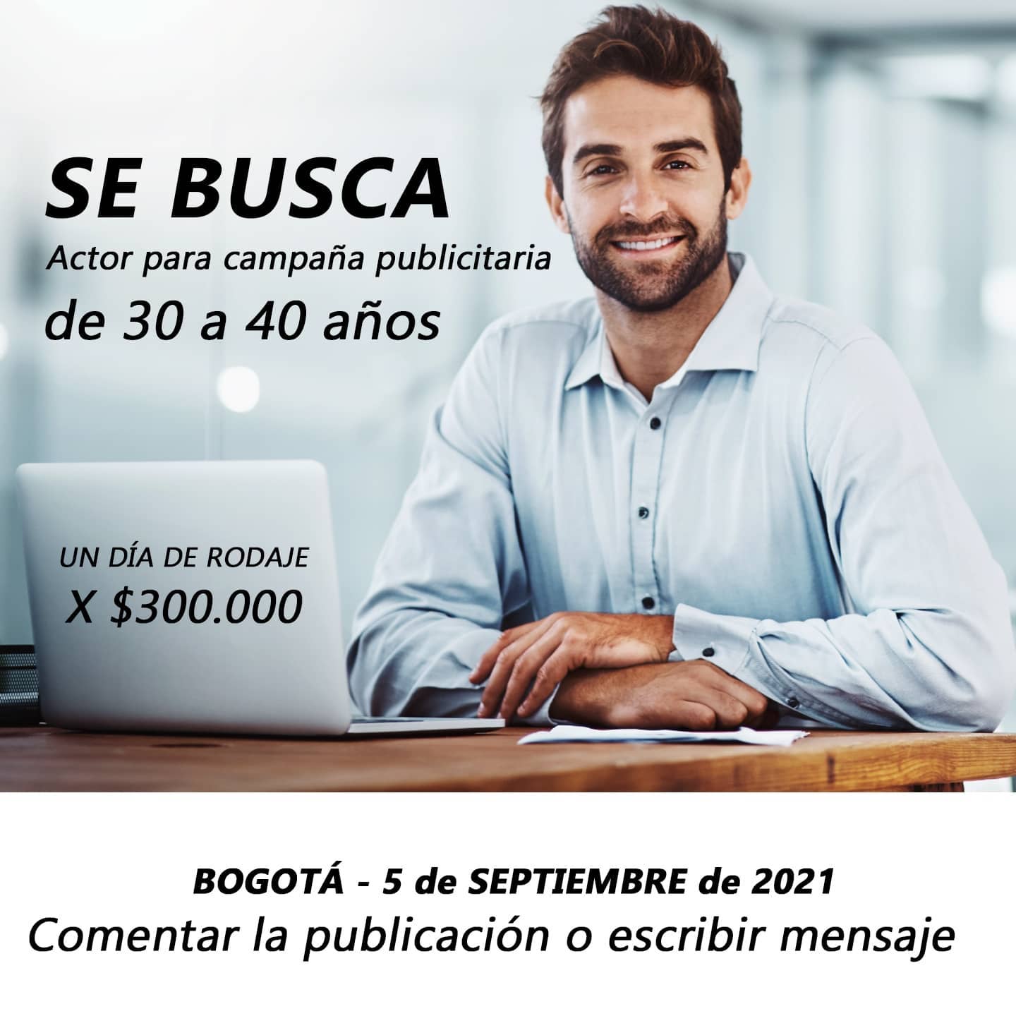Casting, cierre de convocatoria 5 de agosto.
Rodaje en Bogotá Sur
$300.000 pago inmediato sin retenciones.
Solo interesados.
#castingbogota
#castimgmodel
#casting
#marketingdigital