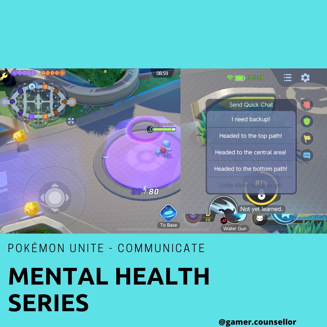 Mental Health Series - Pokémon Unite (Communication) Pokémon Unite is a game of teamwork. You couldn’t win if you don’t play as a team. Communication is a big part of playing as a team. “I need backup” is especially important for getting help.
We live in a life of multiplayer world. Essentially this requires some sort of teamwork in surviving physical and mental health domains. If you are struggling, reach out, talk to someone that you trust or any helpline that is available in your country. Speak to a professional mental health professionals or general practitioner. And keep trying until you get the support you need because you are worth it.
Helplines in New Zealand
0800 543 354 (0800 LIFELINE) or free text 4357 (HELP) (available 24/7)
NEED TO TALK? Free call or text 1737 (available 24/7)
KIDSLINE: 0800 543 754 (available 24/7)
WHATSUP: 0800 942 8787 (1pm to 11pm)
DEPRESSION HELPLINE: 0800 111 757 or TEXT 4202
Follow @gamer.counsellor for more posts on the journey of life from the lens of a Christian, psych graduate and a gamer.
#gamercounsellor #mentalhealth #mentalhealthnz #mentalhealthawareness #wellbeingnz #wellbeing #pokemon #pokémon #pokemonunite #geektherapy #geek #counsellor #geektherapynz