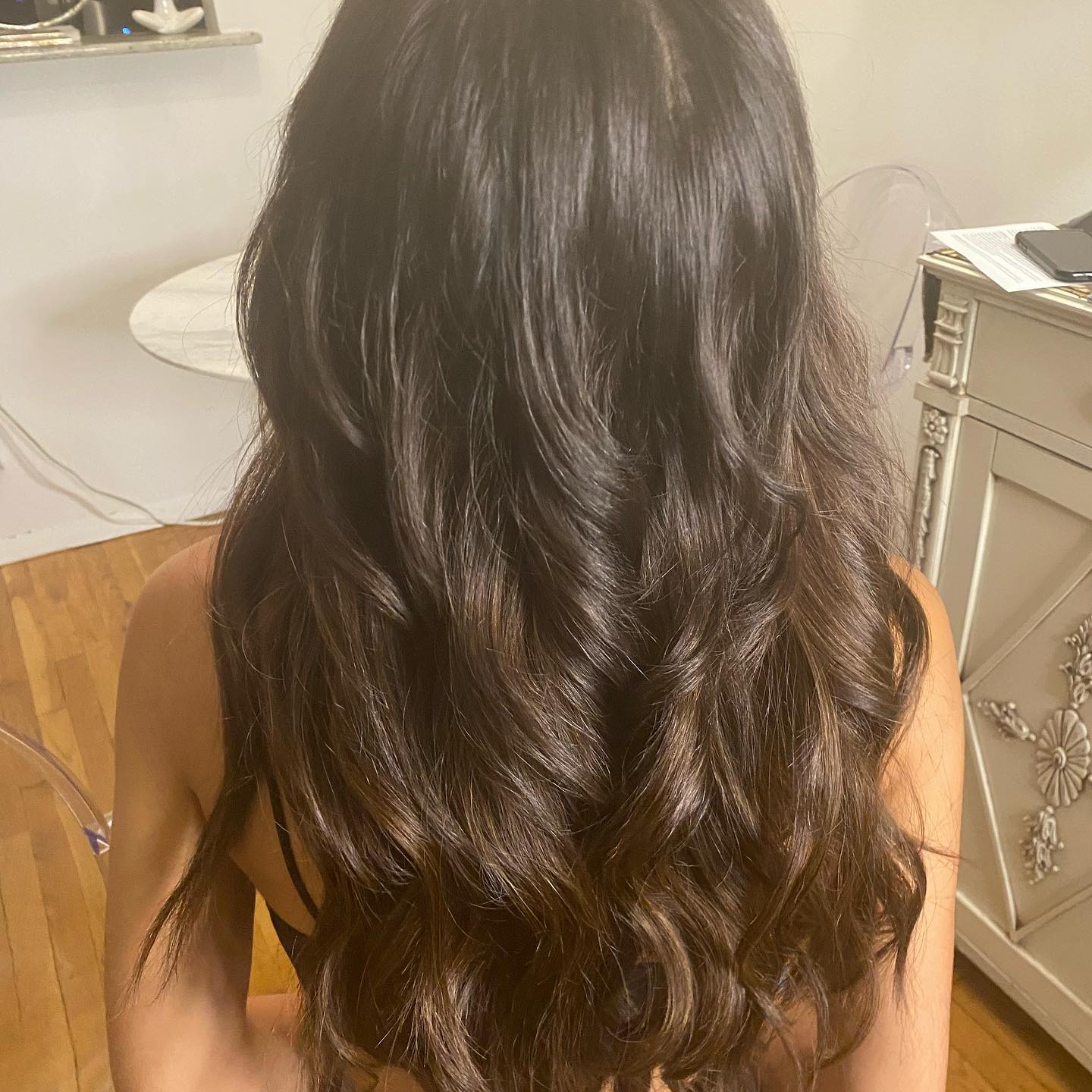 Hand tied hair extensions. Custom - Soft, natural Ukrainian hair. #hairextensionsnyc, #HandTiedHairExtensions, #hairextensionsspecialist, #hair extensionssalon, #tapeinextensions, #halohairextensions, #besthairextensions, #hairextensionist, #hairextensionsmanhattan