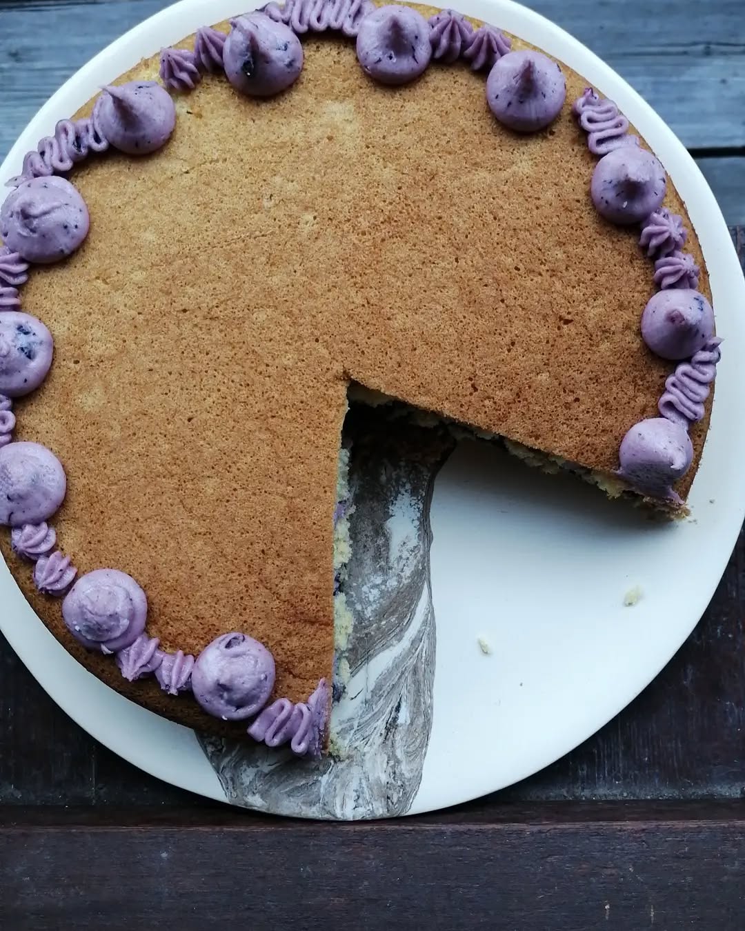 Wild Blueberry Buttercream piping... (made with wild blueberries that we picked ourselves 🎂😍) just having a little fun with the piping shapes. Although the cake didn't last long enough in one piece for me to snap a picture 😂
#cakedecorating #buttercreamfun