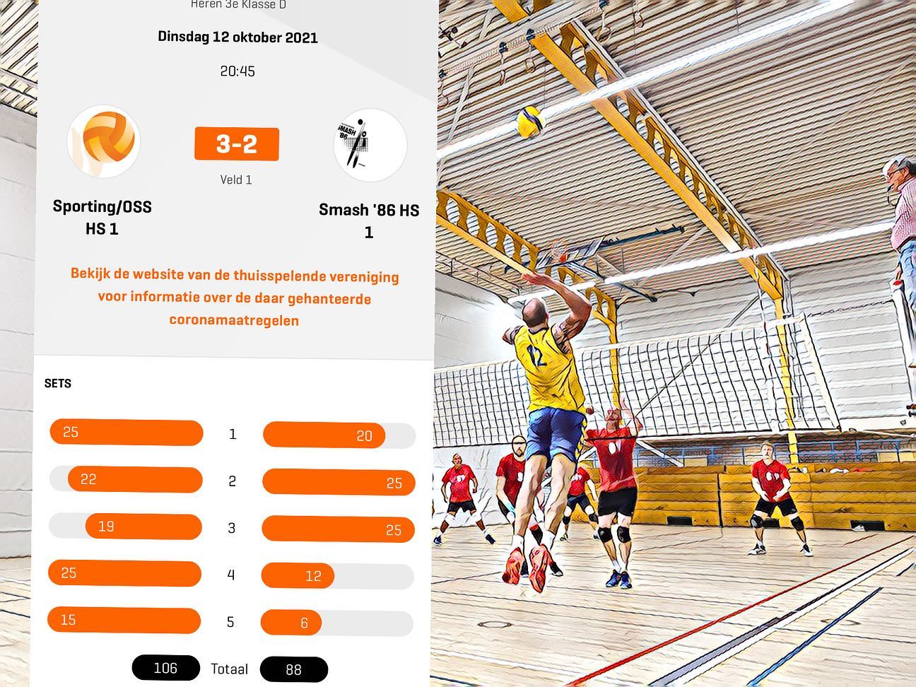 3-2 overwinning vanavond behaald tegen het sterke Smash. Een mooie wedstrijd met passie, herrie en mooie aanvallen. Sporting loopt uit op de directe concurrent. 🏐💪🏻#sporting #zandvoort #smash86 #volleybal #nevobo