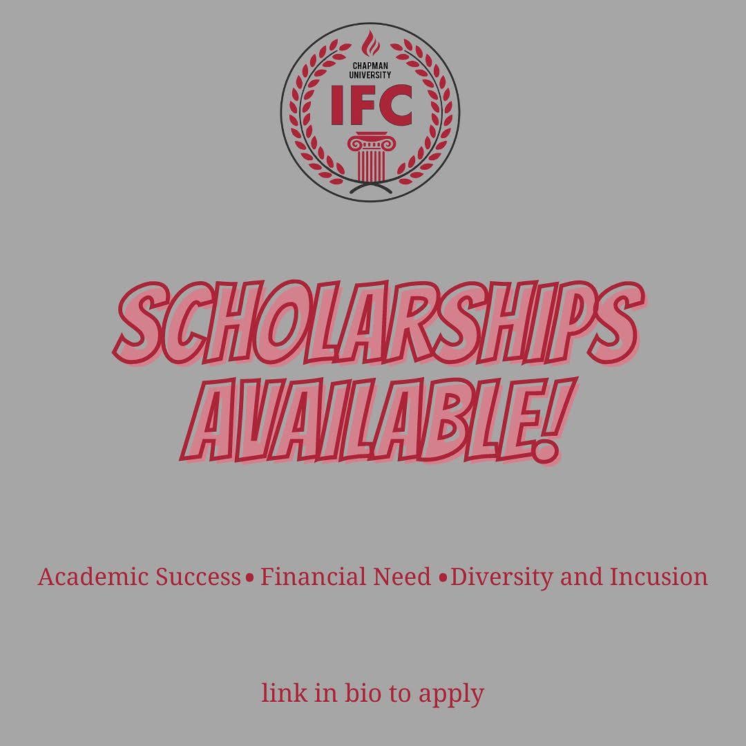 Link in bio to apply for IFC Scholarships! Due 11/12 @ 10:00PM