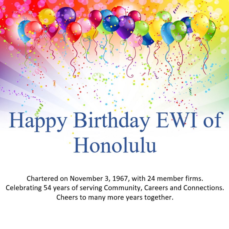 Happy birthday EWI of Honolulu! 54 Years of serving the community 🎉 #EWI #celebrate
