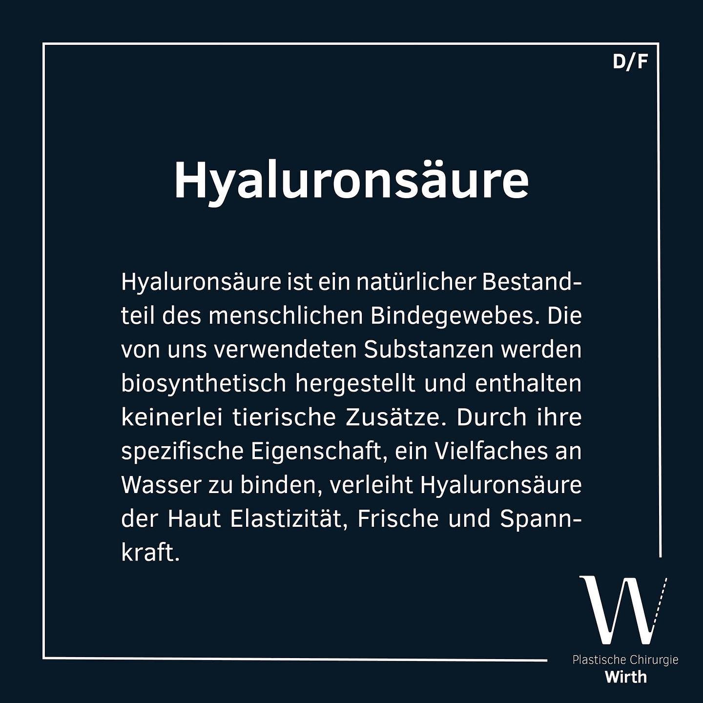 Mit zunehmendem Alter nimmt der Gehalt an Hyaluronsäure in der Haut physiologischerweise ab und die Haut wird trocken und Falten entstehen. Dank ihrer aufpolsternden und feuchtigkeitsspendenden Wirkung kann die Hyaluronsäure Falten auffüllen und somit die Gesichtskontur wiederherstellen. Als nicht permanenter Filler wird Hyaluronsäure vom Körper wieder vollständig abgebaut. Die ästhetischen Ergebnisse sind sofort sichtbar und wirken sehr natürlich. Hyaluronsäure eignet sich besonders gut zur Unterspritzung von tiefen Falten wie auch von kleineren bereits im Gesicht eingegrabenen Fältchen. Die Wirkung von Hyaluronsäure hält in der Regel für sechs bis zwölf Monate an. Weniger geeignet sind Filler zur Behandlung mimisch bedingter Falten wie beispielsweise der Zornesfalte. In diesem Bereich stellt Botulinumtoxin weiterhin die Therapie der Wahl dar.
Häufigste Behandlungsbereiche:
• Nasolabialfalte
• Jochbogen/Wange
• Ober- und Unterlippe
• Oberlippenfältchen
Plus on vieillit, plus le taux d’acide hyaluronique de l’épiderme diminue. Ce processus physiologique rend la peau sèche et provoque l’apparition de rides. Grâce à son effet repulpant et hydratant, l’acide hyaluronique réussit à combler les rides et redonne du volume aux contours du visage. En sa qualité de filler non permanent, l’acide hyaluronique est complètement résorbé par l’organisme. Les résultats en matière d’esthétique sont immédiatement visibles et ont un aspect très naturel. L’acide hyaluronique convient tout particulièrement au comblement par injection des rides profondes, mais aussi des petites ridules du visage. En règle générale, l’effet de l’acide hyaluronique dure 6 à 12 mois. Les fillers sont, en revanche, moins indiqués pour le traitement des rides d’expression, comme p.ex. la ride de la glabelle. Pour cette zone du visage, la toxine botulique reste la thérapie de choix.
Traitements les plus fréquents:
• ride nasolabiale
• arcade zybgomatique/joue
• lèvres
• ride des lèvres
#praxiswirth #drmedraphaelwirth #plastischechirurgie