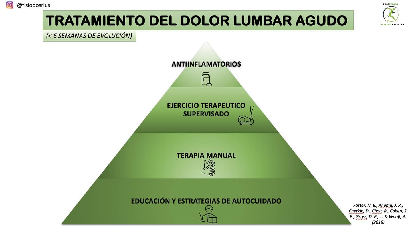 👉 Os presento la pirámide del tratamiento del dolor lumbar agudo y persistente.
🟢Aquí se recogen las estrategias que se suelen utilizar en el tratamiento del dolor lumbar ordenadas según su eficacia en el tratamiento del mismo🟢
❌Si tu estrategia de tratamiento no sigue estos pilares, siento comunicarte que lo estás haciendo mal❌
Intentar construir una casa empezando por el tejado jamás fue buena idea, ¿verdad?🤔
📝 Todos estos datos han sido extraídos de la revisión científica citada en la misma imagen, para más información podéis ir a echarle un vistazo.
#fisioterapia #rehabilitación #readaptación #dolor #lumbalgia #dolorlumbarcronico #ejercicio #ejercicioterapeutico #educacion #terapiamanual #antiinflamatorio #ciatica #lumbares #gluteos #controlmotor #core #cirugia #dolorcronico #dosrius #argentona #llinarsdelvalles #cardedeu #fisioterapiainvasiva #fisiodosrius #canyamars #canmassuet