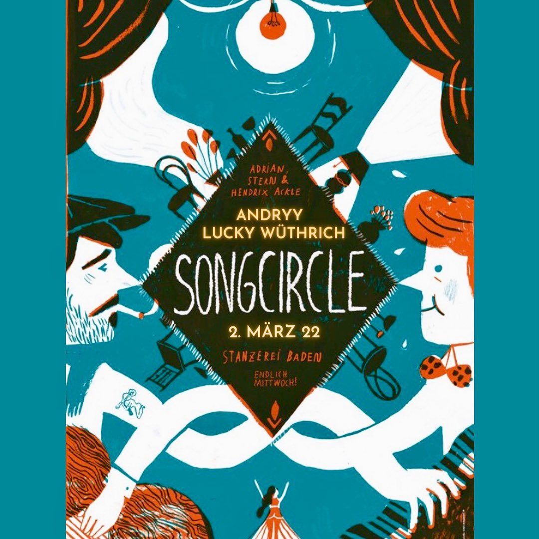 Wir freuen uns riesig.
Andryy und Lucky Wüthrich werden zu uns nach Baden kommen und zu Gast sein am nächsten Songcircle.
Am Mittwoch, 2. März 2022 in der Stanzerei.
Sitzplätze sind bereits ausverkauft, aber es gibt noch Stehplätze. @eventfrog
Dieser Songcircle musste 2x verschoben werden, Ticket mit Datum 20.05.2020 ist das Richtige (-;.
@andryymusic @luckywuethrich @hendrixackle @adriansternmusic @stanzereibaden @baden_ist
Im Zentrum stehen für einmal nicht die eigenen Songs der geladenen Gäste, sondern deren persönliche Lieblingssongs.
Am Songcircle dreht sich alles um Musik als lebensbegleitendes Element: Sei es der Song, der einen zum Musikmachen bewegt hat, der Song, der einen die erste grosse Liebe nicht vergessen lässt, der uncoolste Song, zu dem man hinter gezogenen Vorhängen durchs Wohnzimmer tanzt, der beste Song aller Zeiten, den leider niemand kennt, Songtrouvaillen aus Reisen in andere Länder oder auch einfach nur die aktuelle Nummer 1 der Hitparade, der man beim besten Willen nicht entfliehen kann. All das steht im Zentrum vom Songcircle und nimmt Sie mit auf eine einzigartige Reise.
Entdecken Sie neue Musik, geniessen Sie den Einblick in die private Plattensammlung und den ganz persönlichen Musikgeschmack der Gäste, lauschen Sie spannenden Geschichten und spontanen Gesprächen von Musikern unter sich und hören Sie, wie sie sich ihre liebsten Songs gegenseitig vorspielen, pur und unplugged.