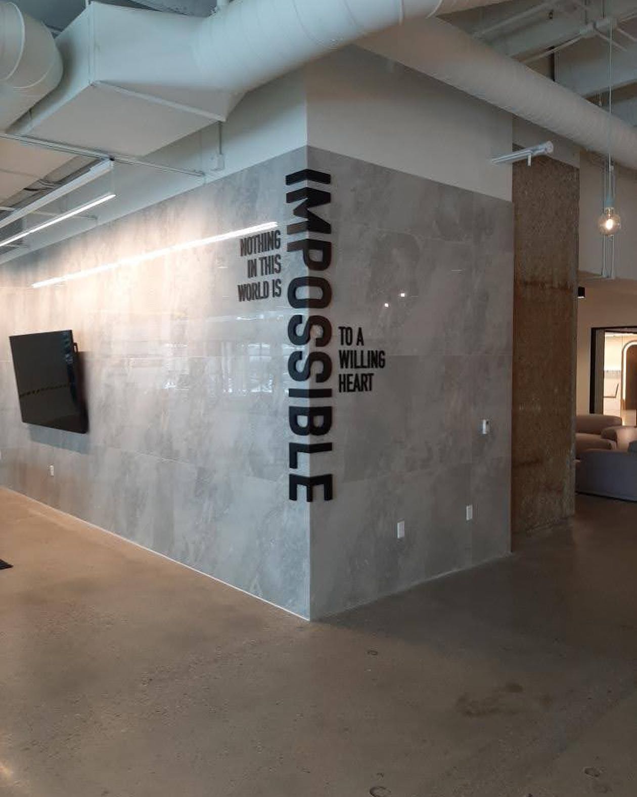 Custom steel letters to wrap corner. Thanks to our awesome customer for letting us knock this out for them. #steelletters #impossible #fabindustries @3did_design