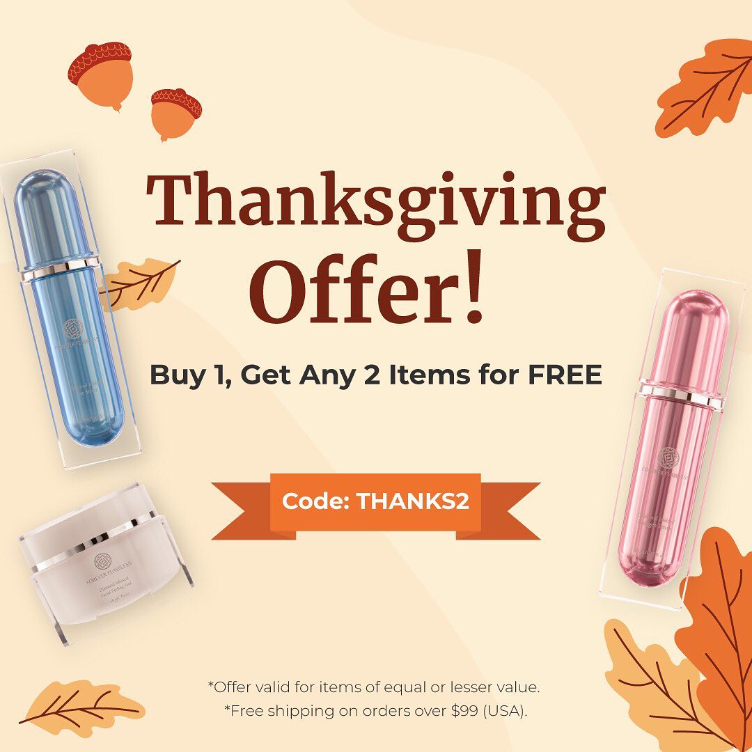 Thanksgiving Sale! 🦃
.
.
.
#foreverflawless #skincare #skincareroutine #skincaretips #skincareproducts #thanksgiving #thanksgivingsale #discount #discounts #sale