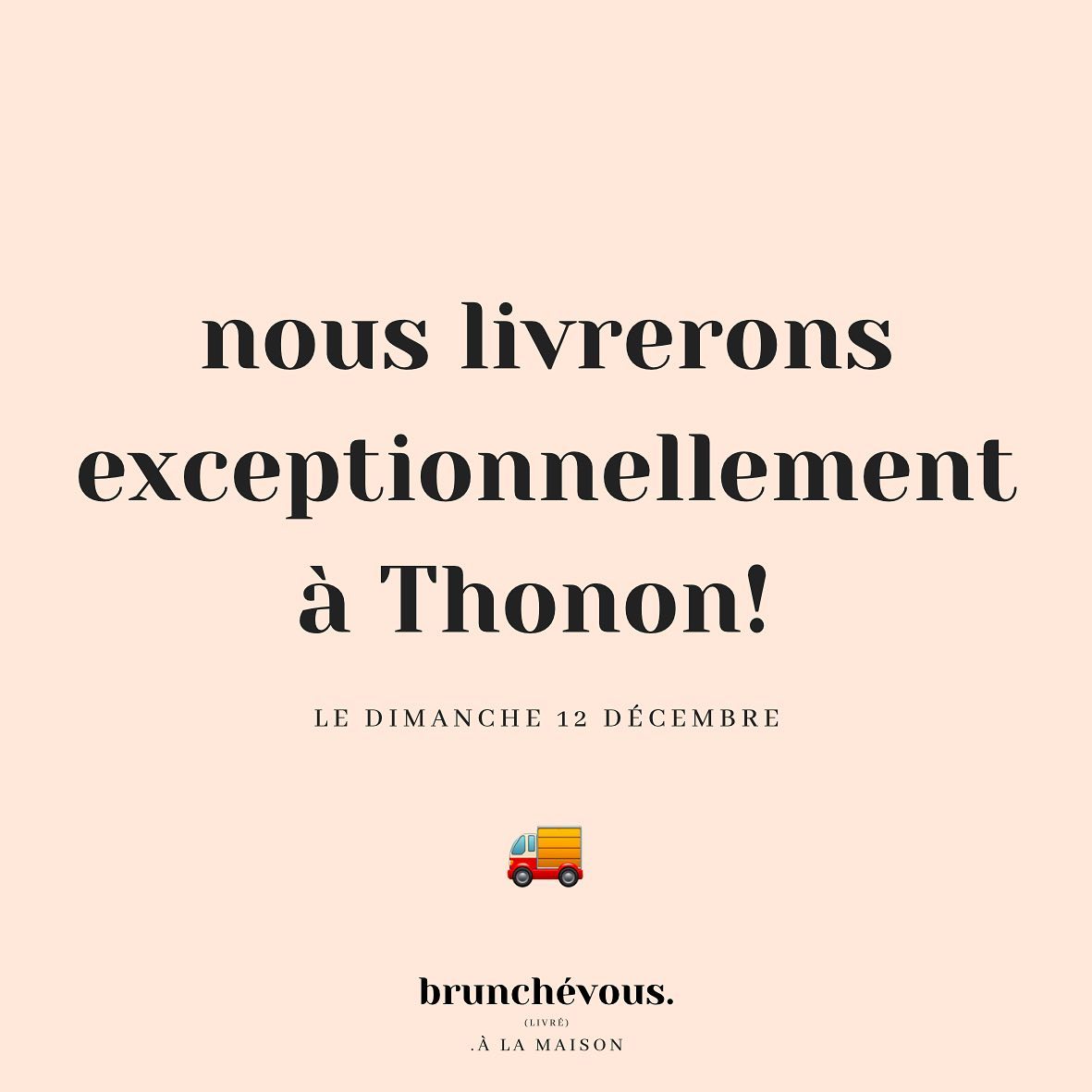 Ce message est toujours destinĂ© aux Thononaises et Thononais ! đ„° nous vous rappelons que nous livrerons exceptionnellement Ă Thonon le dimanche 12 dĂ©cembre ! Alors câest le moment dâen profiter,
il suffit de nous faire parvenir votre commande avant la fin de journĂ©e du vendredi 10 dĂ©cembre đČ
On compte aussi sur vous pour partager lâinformation autour de vous đđ
Et promis pour ceux qui ne sont pas disponibles ce week-end lĂ , nous reviendrons đđš
#brunchevous #brunchbox #brunchstcergues #biscuits #food #foodinstagram #brunch #brunchtime #brunchhautesavoie #brunchdudimanche #saintcergues #stcergues #machilly #juvigny #veigy #veigyfoncenex #loisin #lucinges #bonsenchablais #douvaine #villelagrand #fillinges #nangy #bonne #ballaison #cranvessales #catering #thonon #thononlesbains