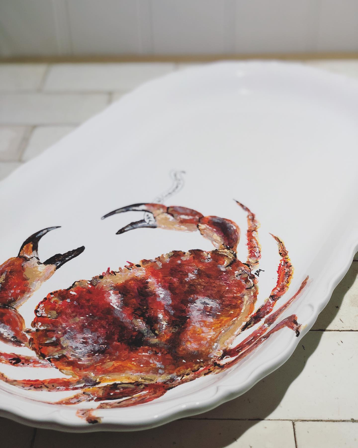 Created, Fired, Wrapped & Delivered to best friends for their Christmas present. (I’m cheekily hoping to receive plenty of years worth of canapés from it) #homemadechristmasgifts #handpainted #somethingdifferent