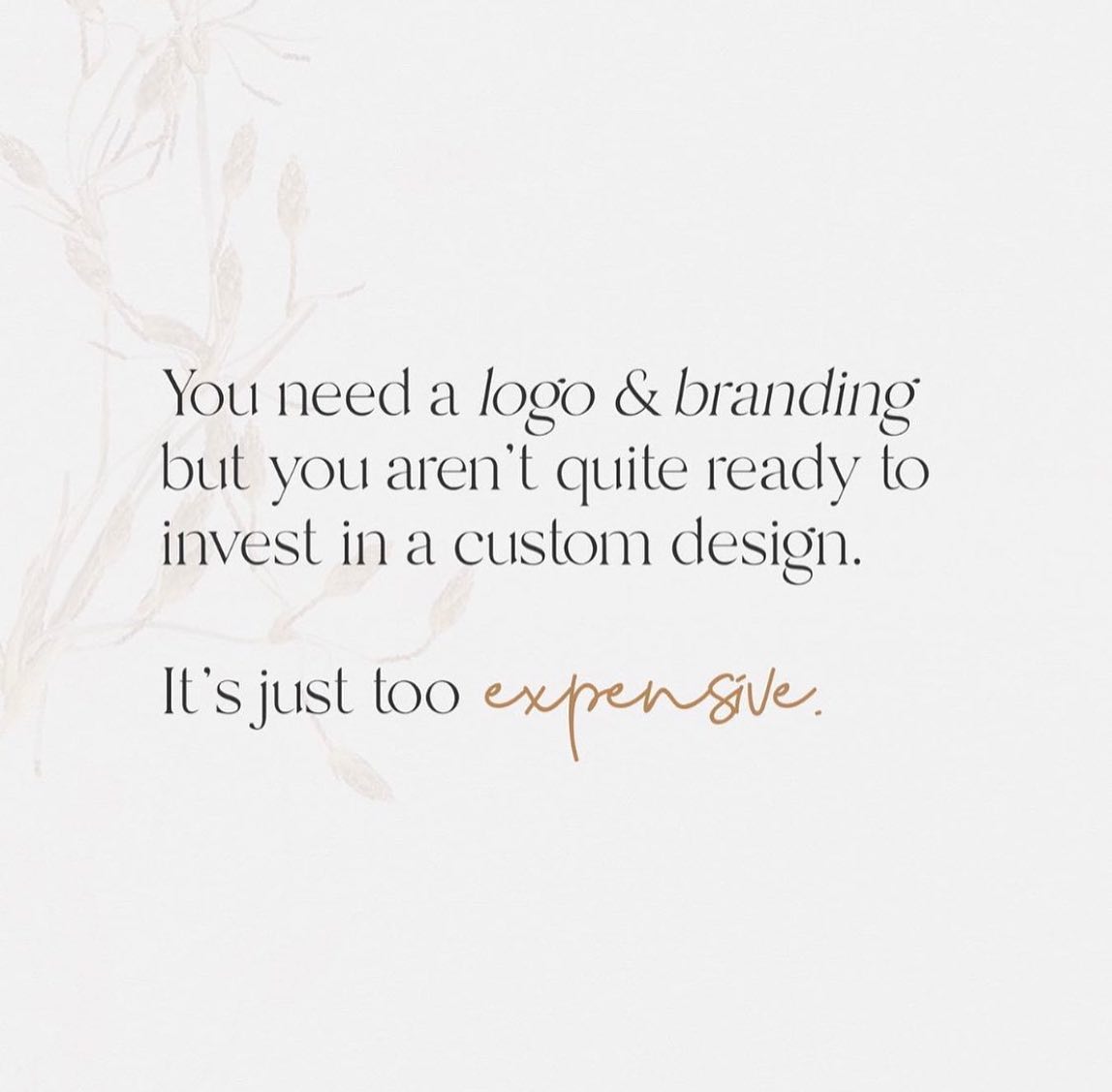 Ready to elevate your brand in time for the new year? ✨
⠀⠀⠀⠀⠀⠀⠀⠀⠀
With the new year lurking around the corner, this a great opportunity for businesses to change things up and market themselves!
⠀⠀⠀⠀⠀⠀⠀⠀⠀
To put it simply, people are happier so they more likely to be open to new things AKA buy your products!
(I’m such a sucker for this…)
⠀⠀⠀⠀⠀⠀⠀⠀⠀
WHAT IS A SEMI CUSTOM BRAND KIT?
A semi custom branding kit is a pre-designed brand & logo design that you can customise with your business name, tagline, personality and colours.
⠀⠀⠀⠀⠀⠀⠀⠀⠀
Enter the new year with a BRAND new look!
⠀⠀⠀⠀⠀⠀⠀⠀⠀
Now available for purchase via our shop!
〰️ Instagram: LINK IN BIO
〰️ Facebook: www.emlycreative.com.au/shop
⠀⠀⠀⠀⠀⠀⠀⠀⠀
-
⠀⠀⠀⠀⠀⠀⠀⠀⠀
#graphicdesigner #branddesigner #newyearnewme