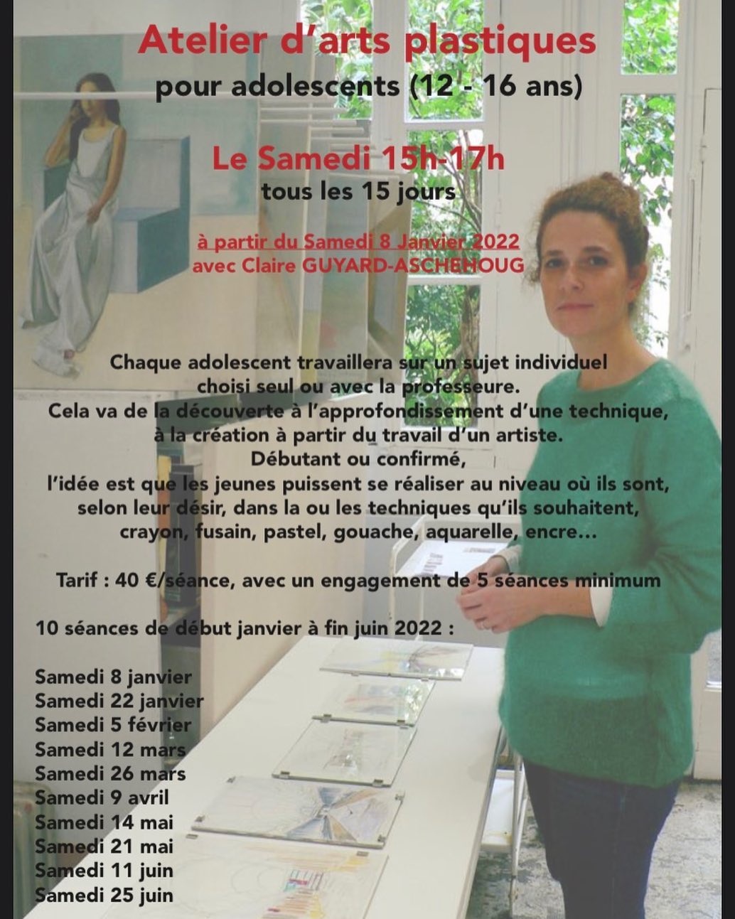 Inscriptions et renseignements : 06 73 11 47 05 👩🎨
.
.
.
.
#coursdepeinture #coursdefusain #coursaquarelle #coursencre #atelierartiste #artistes #peinture #creativite #neuillysurseine #artparis #artneuillysurseine #weclome