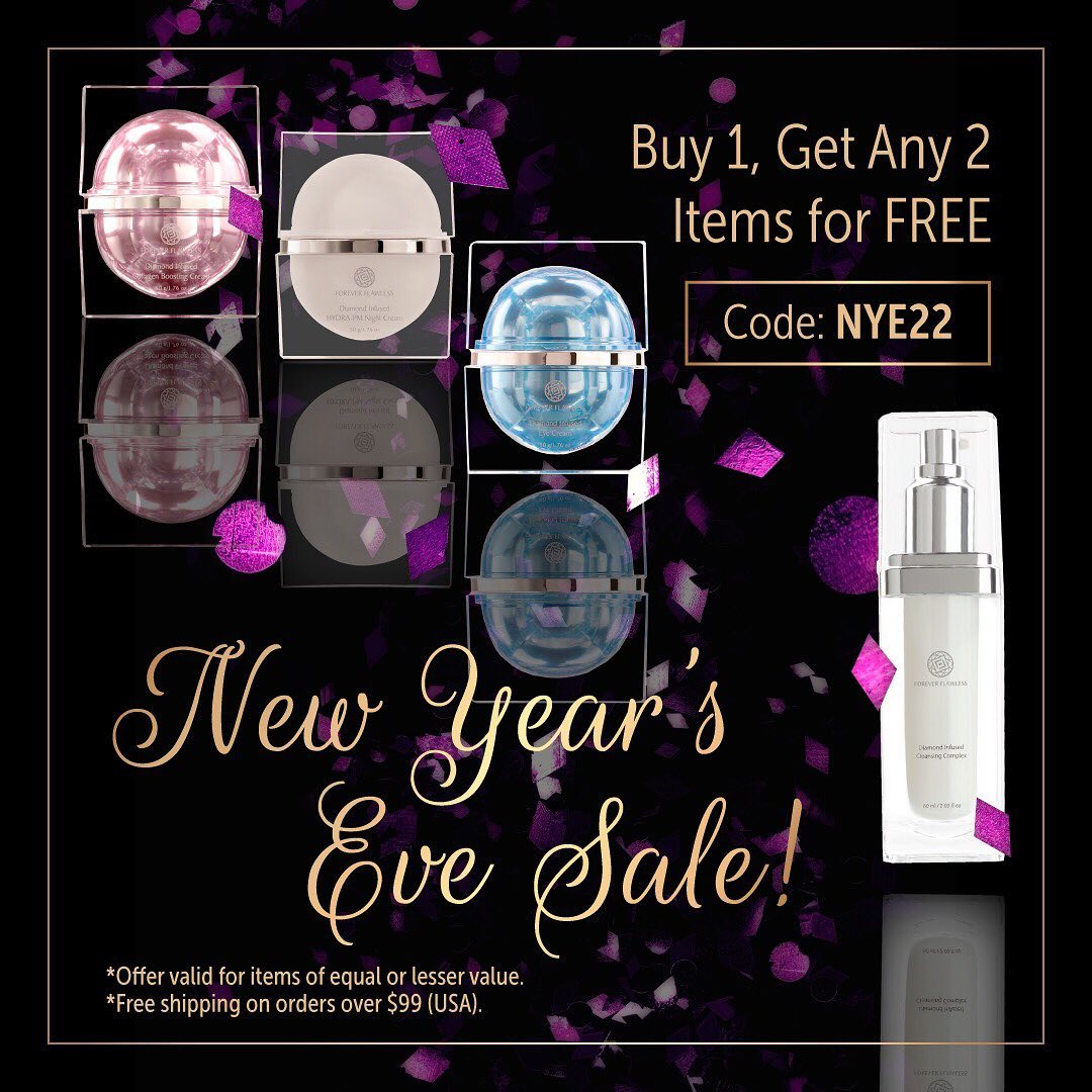 NEW YEAR'S EVE SALE! 🍾
New Year's Eve is on its way and we want to celebrate. Starting today, buy any Forever Flawless product and get any other 2 items for free!
.
.
.
#foreverflawless #beauty #beautytips #skin #skincare #skincareroutine #skincaretips #skincareproducts #skincareroutines #skincareshop #newyear #newyearseve #2022 #2022sale #sale #discount #discount