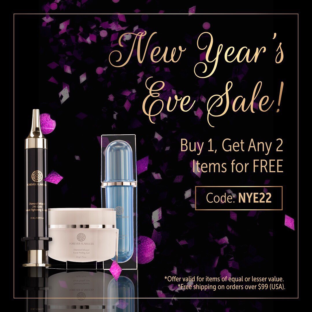 NEW YEAR'S EVE SALE! 🍾
Buy any Forever Flawless product and get any other 2 items for free!
.
.
.
#foreverflawless #beauty #beautytips #skin #skincare #skincareroutine #skincaretips #skincareproducts #skincareroutines #skincareshop #newyear #newyearseve #2022 #2022sale #sale #discount #discount