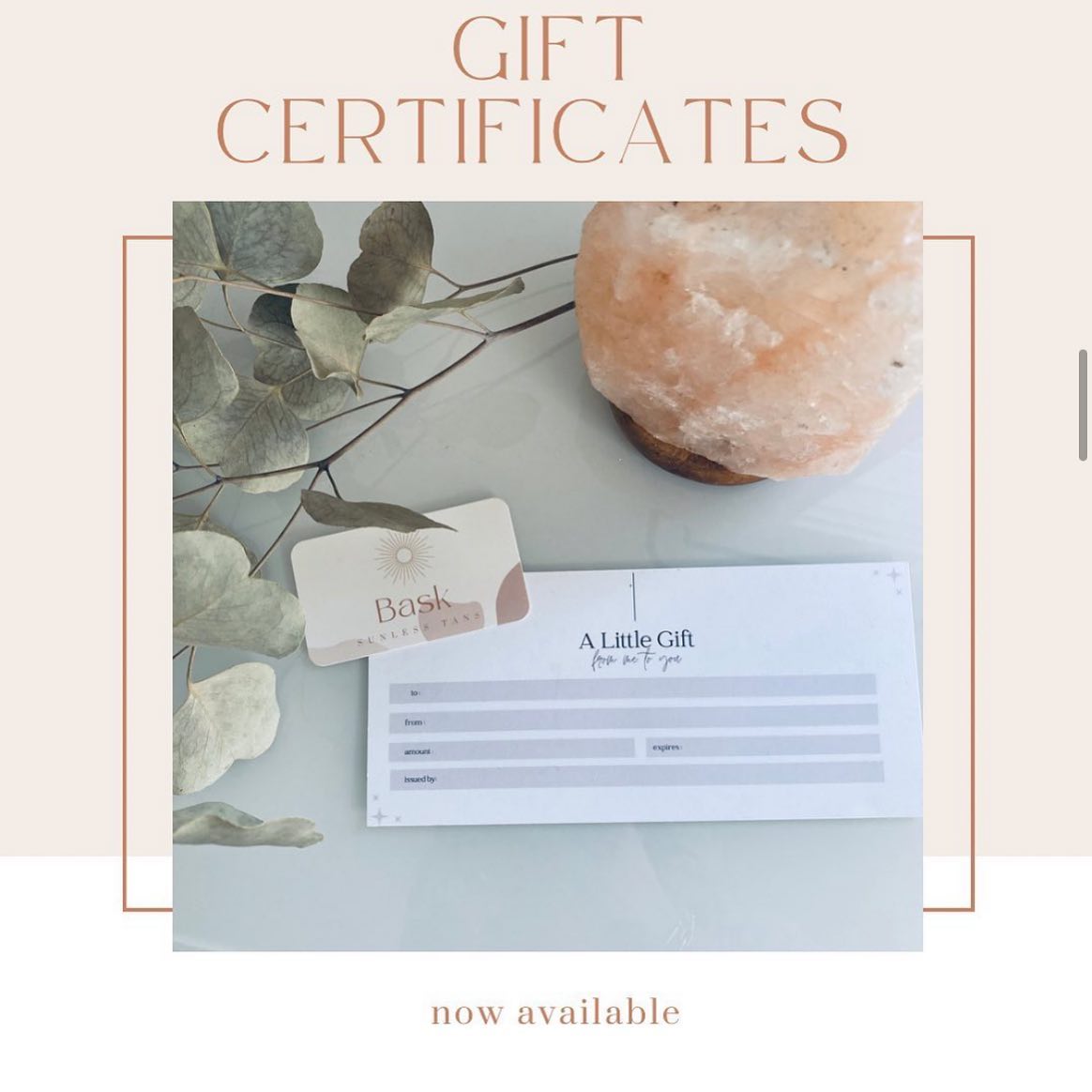 A perfect gift for anyone!!!! Stop by @blush.lashbar to pick up a gift certificate. โฃ
โฃ
Give someone a special the gift of a great tan!
โฃ
Mobile tanning is available if you or your loved ones arenโt able to make it into the studio or if you just want convenience in your own home!