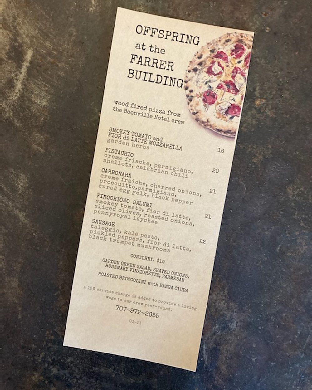 This week’s offerings! Order @ offspringpizza.com, 707-972-2655, or come on in!
#offspringpizza #boonvillehotelandrestaurant #woodfiredpizza #boonville