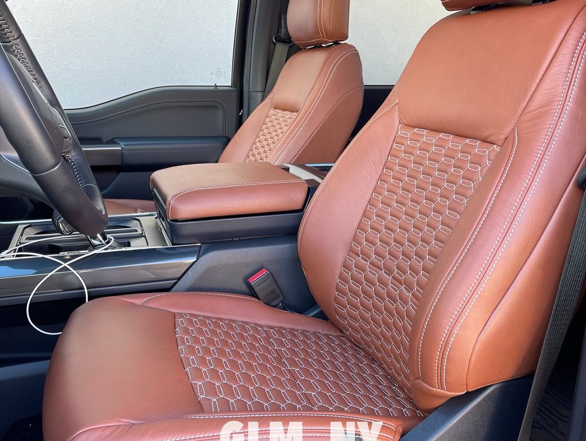 Here is a Mahogany @katzkin_leather with hexagon inserts with silver stitching. Pictures don’t even do it justice. And yes, that’s a Ford F-150!
#ford #f150 #trucks #upgrade
#glmny #autorestyling #cars #leather #queensny #longisland
GLM
EST. 1973
47 Harriet Place
Lynbrook, NY 11563
www.glmny.com
516-568-6600