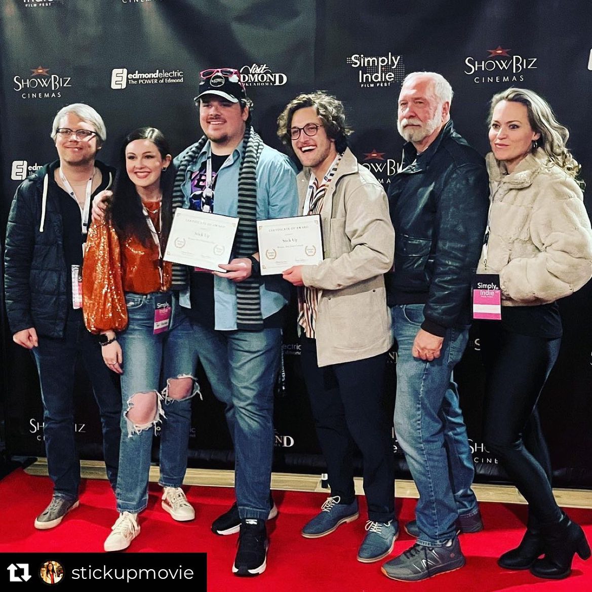 Repost from @stickupmovie
•
We are thrilled to announce Stick Up took home Best Comedy Short AND Best Oklahoma Film at @SimplyIndieFilmFest this weekend! Big thanks to Simply Indie for the recognition, @ShowBizCinemas for hosting, and, of course, the audience that came out to enjoy our little movie and the rest of the fest. Independent cinema is alive and well in Oklahoma! 🤩🎥🎞