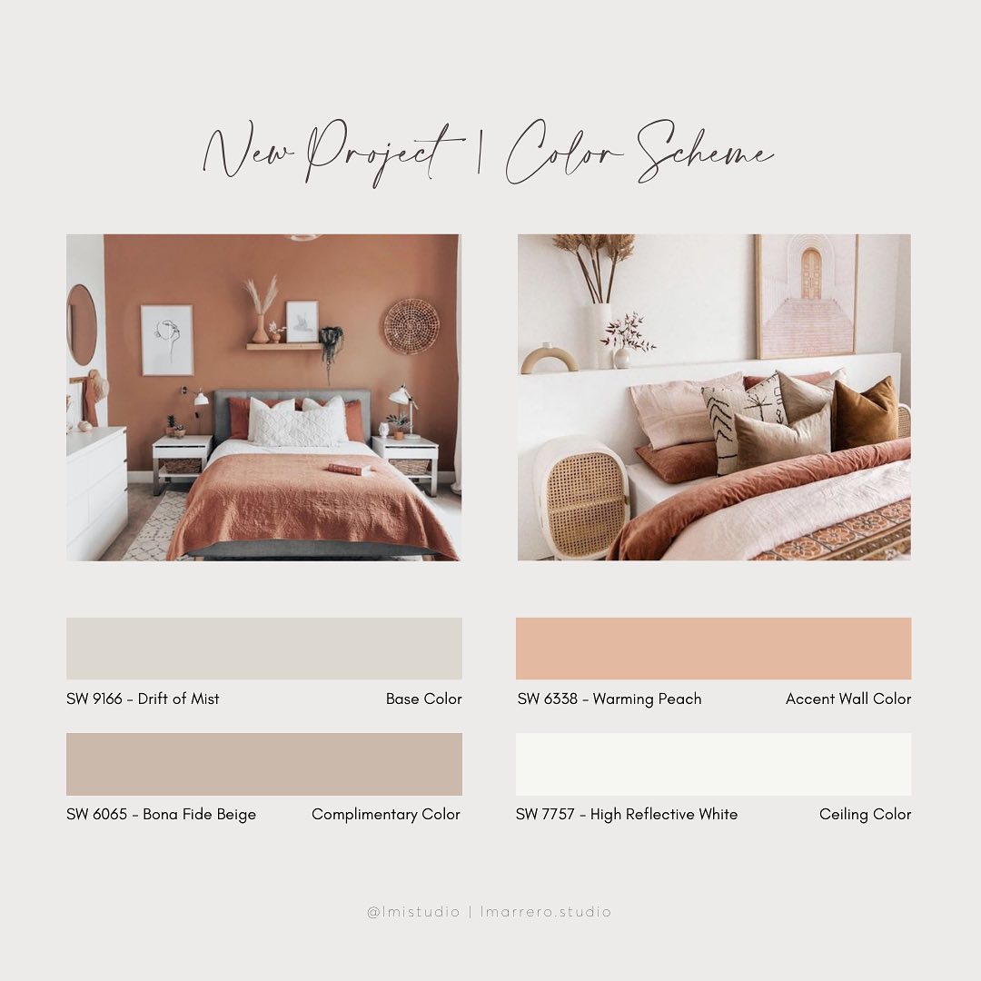 I’m just in love with warm neutrals 🧡✨ Here’s a lil’ color palette from @sherwinwilliamspuertorico for something new I’m working on.
#ColorPalette #InteriorDesign #SherwinWilliams #PaintColors #BedroomDesign #DesignIdeas