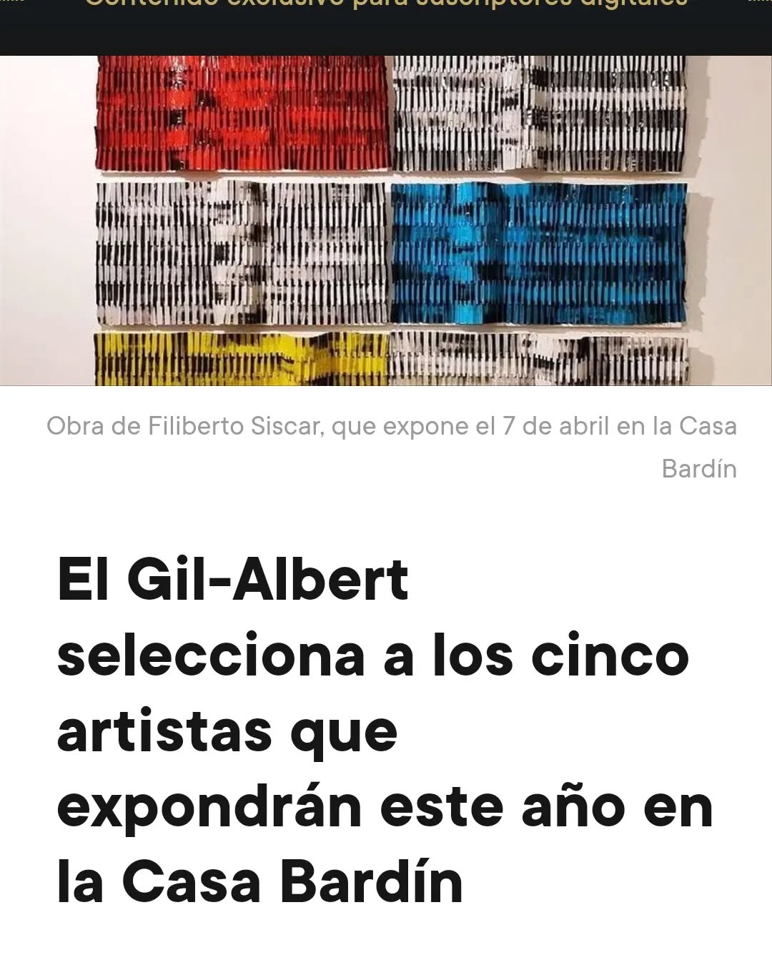 Nos vemos en la Casa Bardin el 7 de abril, muy contento de estar seleccionado junto a mi comisaria @silviamercecervello