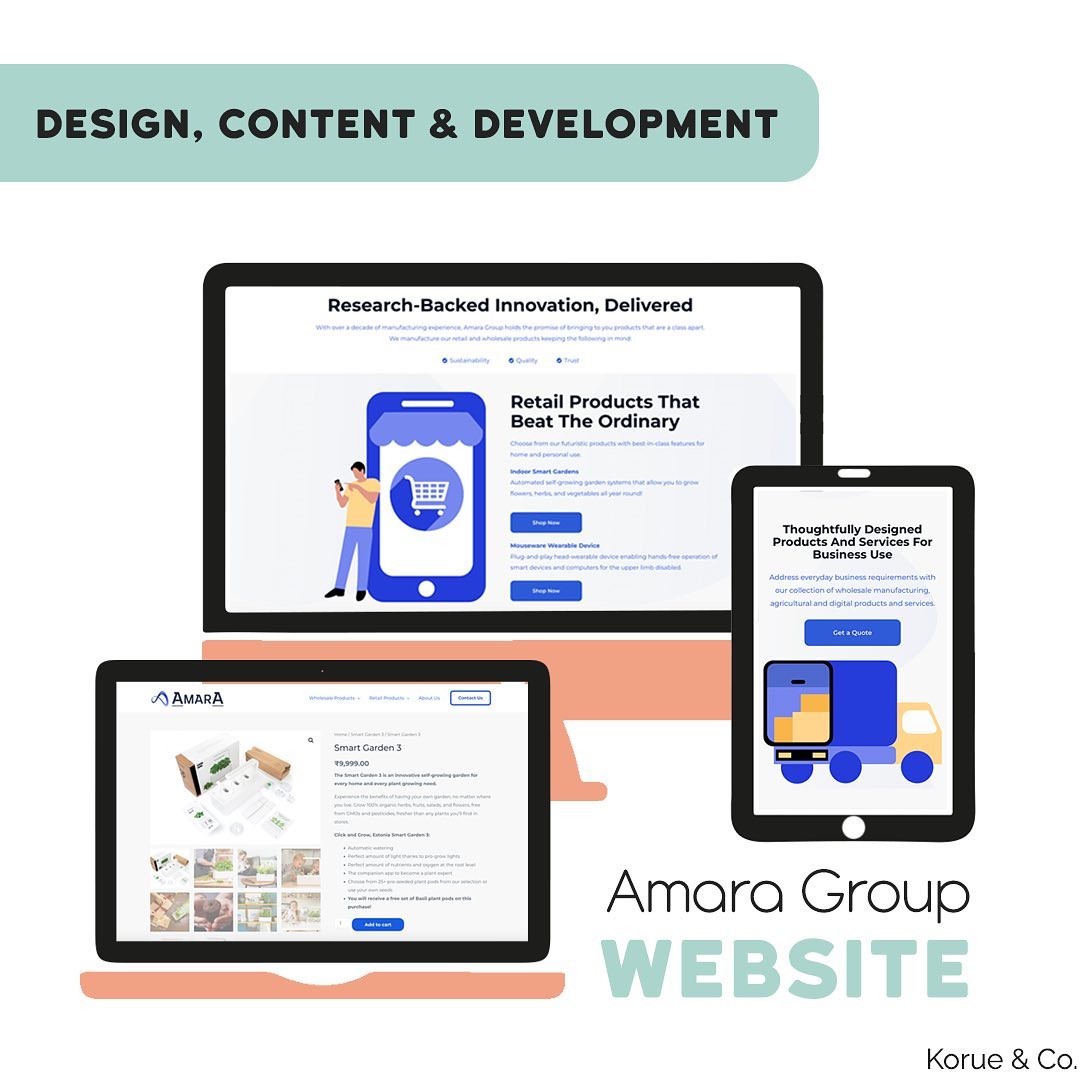 Last January, we helped Amara Group revamp their website. This not only led to a GTMetrix grade improvement from E to B, but also increased site performance by 65%!
In a project that took one month to complete, we added an e-commerce functionality and a B2C dimension for the hybrid brand that caters to businesses and individuals.
Take a quick look at the new and improved Amara website here: www.amaragroup.in
.
.
.
.
.
#CaseStudy #Branding #BrandAesthetic #BrandIdentity #GraphicDesign #DigitalDesign #DigitalMarketing #MarketingAgency #GraphicDesign #ContentMarketing #Branding #SmallBusiness #SmallBusinessMarketing #CreativeAgency #DigitalDesign #SmallBusinessOwner #ContentMarketingAgency #OrganicContent #PerformanceMarketing #ContentCreation #AdAgency #MarketingAgency #DigitalMarketingIndia #WebsiteDesign #WebDesign #SEO #Copywriting #WebDevelopment #BestWebsites #CreativeWebsites #WebDev #WebsiteServices #WebsiteCreations #CustomWebsites