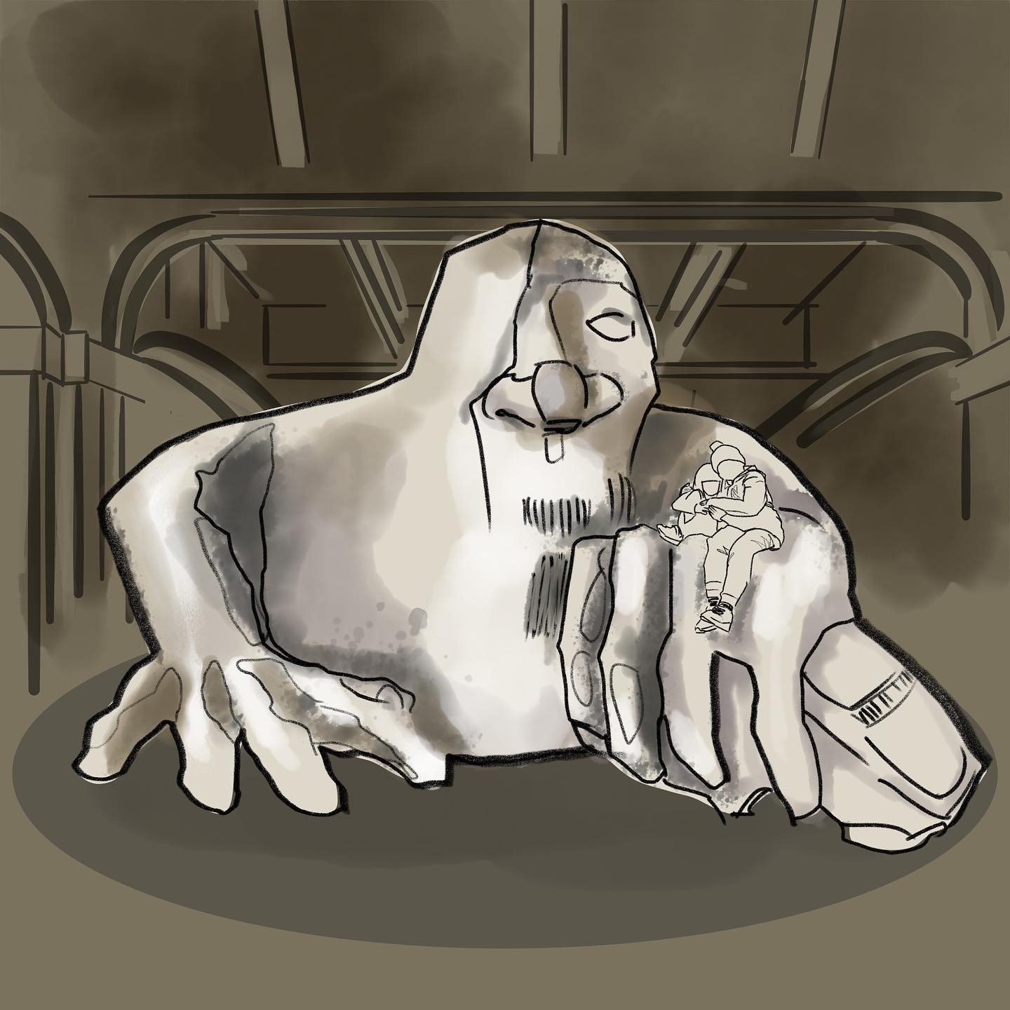 Day 29 Doodle: Fremont Troll
.
Love the public art in Seattle. Glad Brian, Grandma, and Grandpa were able to take the kids to see this while I was working last week.
#latergram #fremonttroll #fremont #seattle #washington #dailydoodle #sketch #digitalart #adobefresco