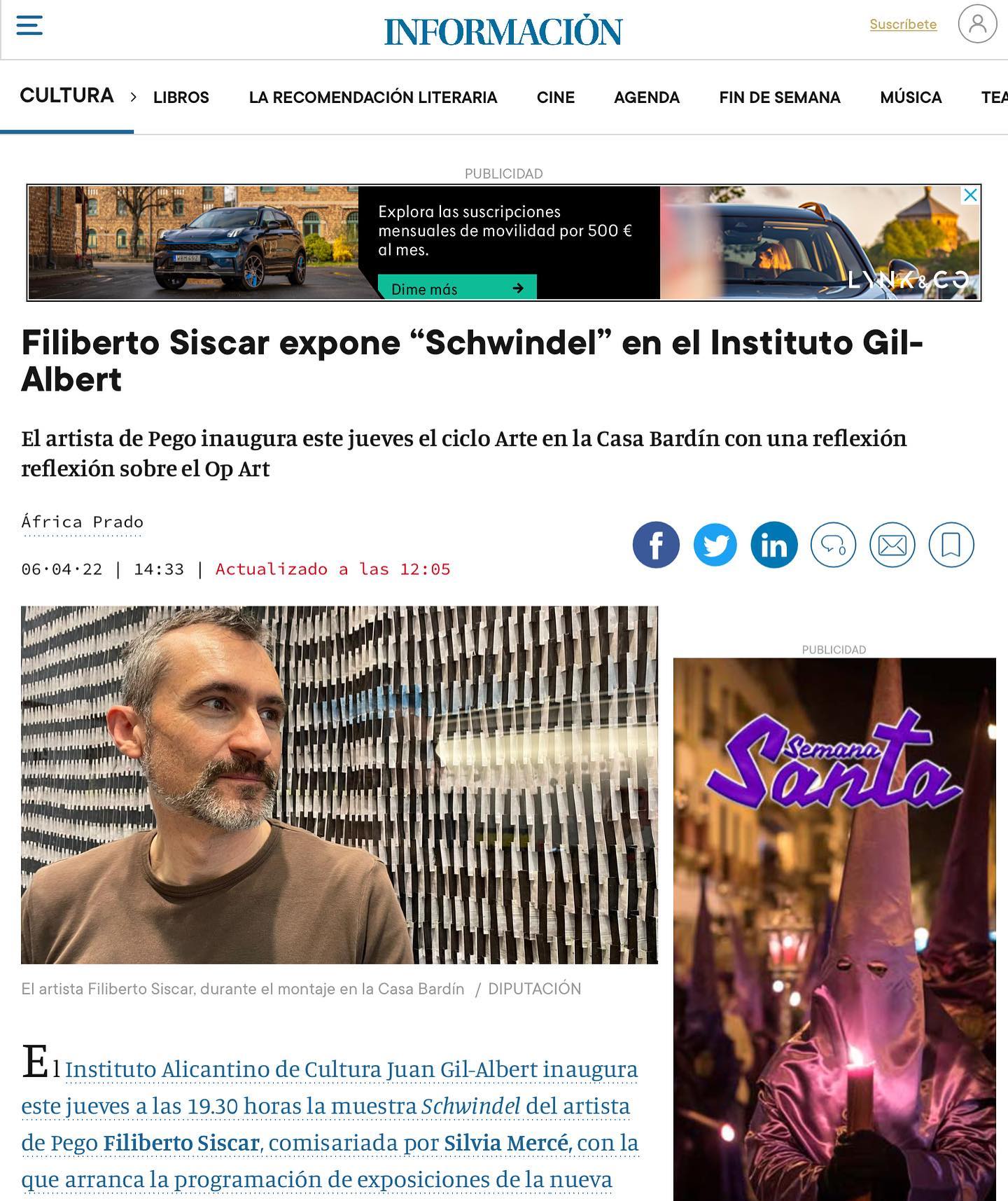 El diario Información se hace eco de Schwindel #filibertosiscar
#arte
#art
#artecontemporaneo
#contemporaniart
#artgallery
#artcurators #coleccionistasdearte #spanishartist #artcollector #artist #objectart #exhibition #exposicion #abstractart #colors #artoninstagram