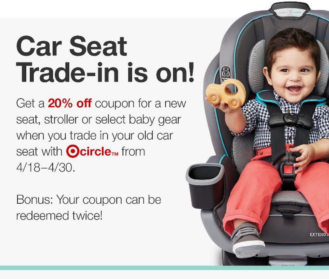I know lots of you have an old car seat in your garage or basement you don’t quite know what to do with! Take it to Target, where they will recycle it and you get a coupon for new baby gear! If your kids are all grown, you can surely find another parent who could use it, knowing your old car seat didn’t end up in the landfill! @target #carseattradein