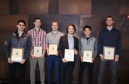 This past Monday we hosted our Founder’s Day Event at the McNamara Alumni Center where we gathered with our House Corporation, Active Chapter, and Alumni from past years in the house. We discussed recent renovations, a chapter update, and where the future of SAE Minnesota Alpha is Headed. We would like to congratulate and recognize the 6 winners of our Annual Character Awards. They are from left to right;
Levine Fraternity Zeal Award: @jlinde3737, Cragun University Involvement Award: @t_schmelz, Gaertner Order of the Phoenix Award: @izzy_arnold12, Kenefick Top Executive Award: @evangladke, Denslow Philanthropy Award: @joey.quick, and Benham True Gentleman Award: @bdini11. Thank you for all those who helped at and attended the event! ΦΑ