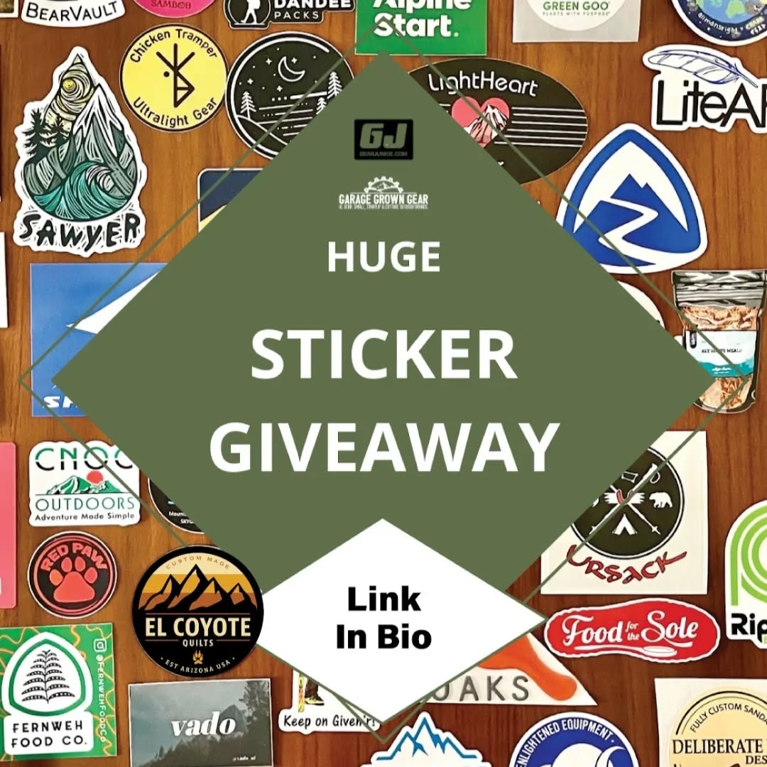 The 2022 huge sticker giveaway is here!
Hosted by @garagegrowngear and @thegearjunkie 20 lucky winners will receive 50+ stickers from some incredible outdoor brands. Running now through May 4th, this giveaway is open to everyone! Click the link in our bio to enter!