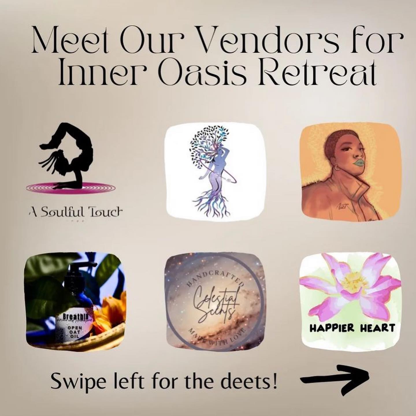 The Inner Oasis Retreat is tomorrow! Finally. Can’t wait to hold space with folks and be present on this beautiful land 🥰
Need a day to retreat and get away. Come thru tomorrow!
Welcome and breakfast starts at 9:30am.
Register at @liminal.grace 🌳
I’ll be giving some sweet and juicy Thai Yoga Massages 💆🏾♀️
✨✨Peace✨✨