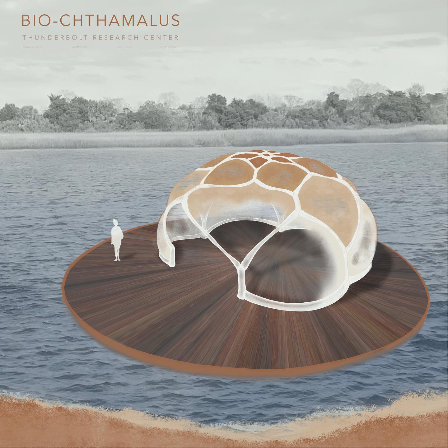 Bio-Chthamalus : Life of the earth
Based on the chitin research by the MIT Media Group, the first pavilion of the Thunderbolt Research Center symbolizes the future of sustainable architecture.
•
#architecture #arch #map #sitemap #model #architecturemodel #scad #scadarch #scadarchitecture #architecturestudent #barnacles #environmentaleducation #environmentalcenter #environment #art #artist #designer #sketch #drawing #draft #drafting #sustainability #sustainabledesign #handdrafting #architecturaldrafting