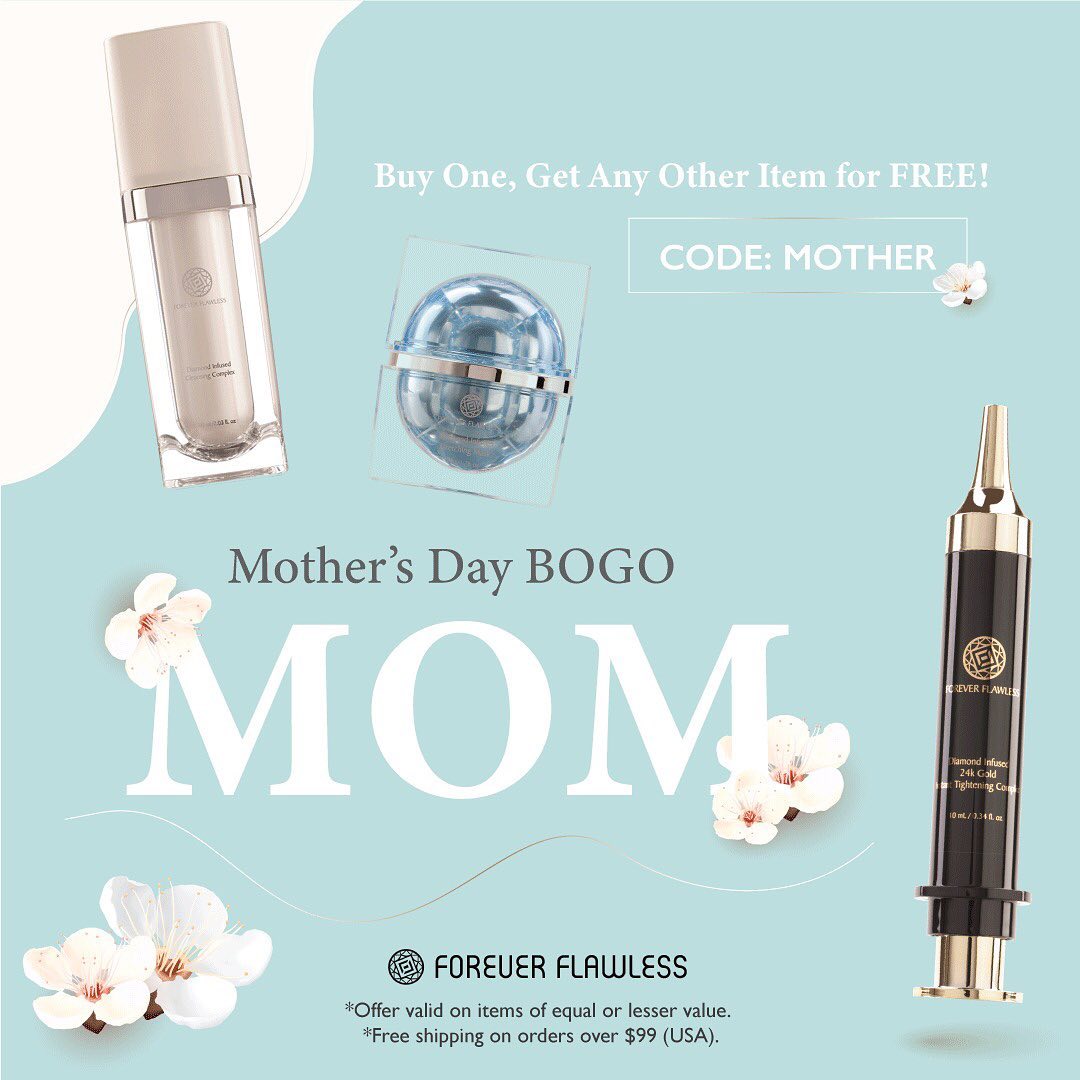Mother's Day BOGO 🌸
Buy one, get any other item for free!
.
.
.
#foreverflawless #instagood #selfcare #loveyourself #skincareroutine #skincaretips #skincareproducts #skingoals #skincareaddict #skincarecommunity #beautycare #sale #mothersday #BOGO #sale