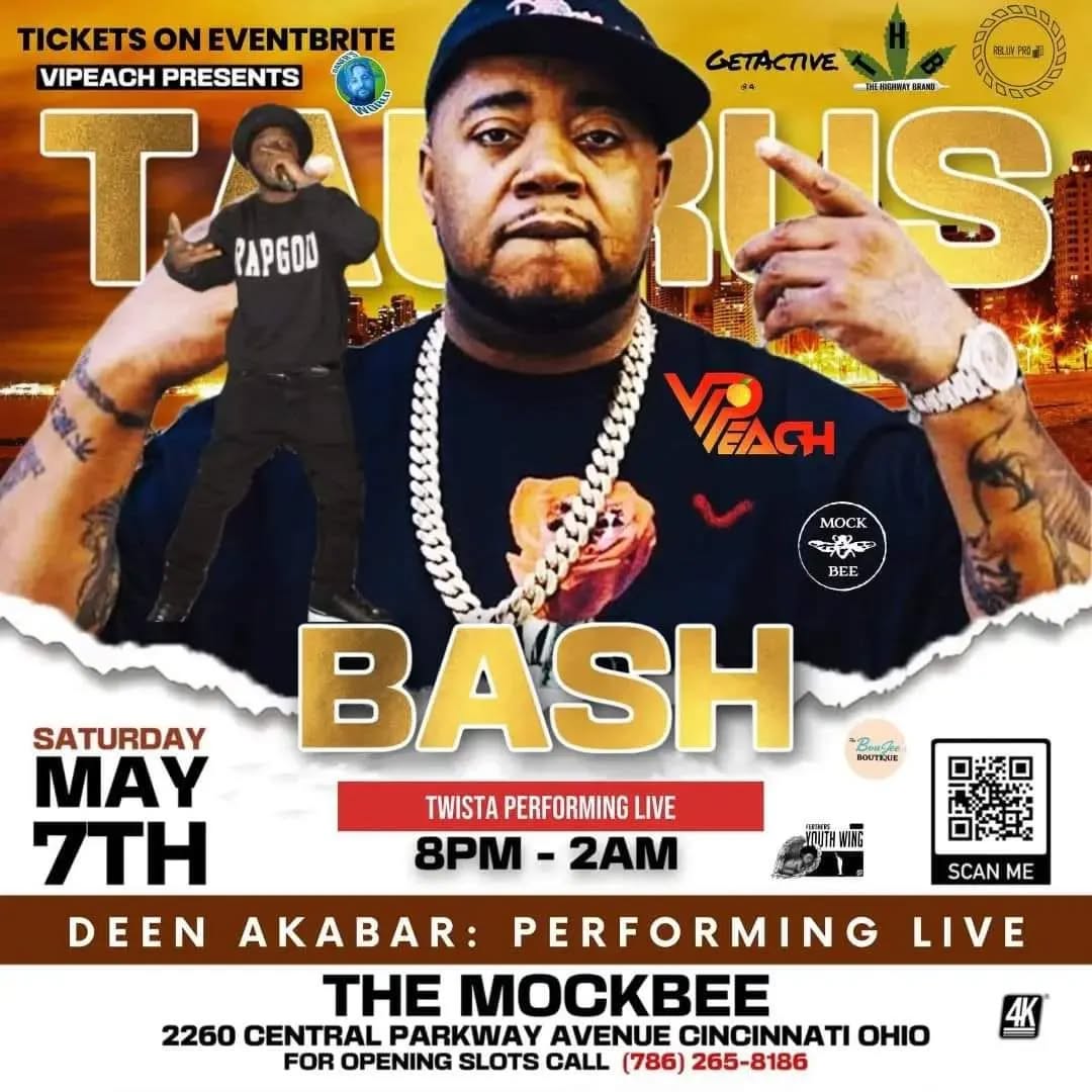 Deen Akbar won 1st place and is opening for Twista at The Mockbee in Cincinnati
Saturday May 7th
Also performing Sweet Juices and more!
Dm me if you want to roll with us.
#goshowlive #deenakbar #rapgod