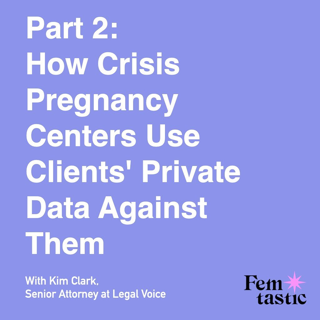 In Part 2 of our 2-part series on the misleading practices of Crisis Pregnancy Centers, we delve into another misleading, yet surprisingly underreported, aspect of Crisis Pregnancy Centers (aka CPCs aka "fake clinics). This information is even more relevant now, as since the episode was recorded we saw the leaked Supreme Court draft opinion that would overturn Roe v. Wade, opening the door for states to severely restrict and criminalize abortion.
As we covered in Part 1, CPCs masquerade as if they are real health clinics - but because they are not, they're not subject to privacy laws like HIPPA that protect your personal health information. Of course, by design, their clients do not know this. CPCs then use information given to them by clients seeking their services to violate privacy and confidentiality for many reasons, including to use that info to harrass and surveil the client or abortion providers, to create "profiles" of those most likely to see their services in order to fuel their anti-abortion movement efforts, and - most terrifyingly - to potentially use private information clients have given them against them in lawsuits.
This latter scenario is something that's becoming more and more possible as states pass super-restrictive abortion bans and criminalize abortion care.
Here to discuss this on the podcast is Kim Clark - @kim_c_clark, senior attorney at @legal_voice and seasoned legal advocate for reproductive rights, health, and justice.
Listen wherever podcasts are found, including on Spotify or FemtasticPodcast.com (all links in bio). No time to listen? Check out Katie's op-ed on this topic or read the transcript of this episode by visiting the episode description on a podcast player or FemtasticPodcast.com.
.
.
.
#podcast #roevwade #reproductiverights #reproductivejustice #reproductivehealth #reproductivemedicine #infertilityjourney #infertilitysucks #infertility #ivfcommunity #ivfbaby #ivfsupport #prochoice #bansoffourbodies #scotus #crisispregnancycenters #fakeclinics #dataprivacy #dataprivacylaw #hippa #abortion #abortionrights #abortionishealthcare #abortionisessential #abortionproviders #obgyn #obstetrics #gynecology