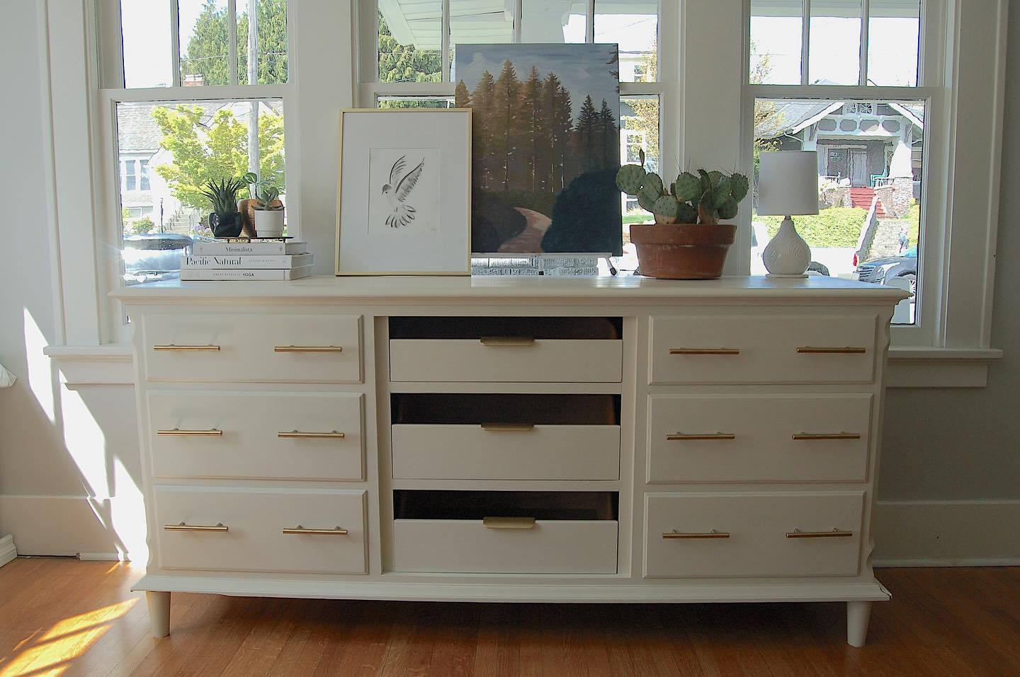 SOLD I just had to try this color…it’s called Creamy White by Benjamin Moore. I actually made this piece for my own home. It’s now sitting in my living room and making me so very happy 🥰 swipe for the before and check out my website for the full story