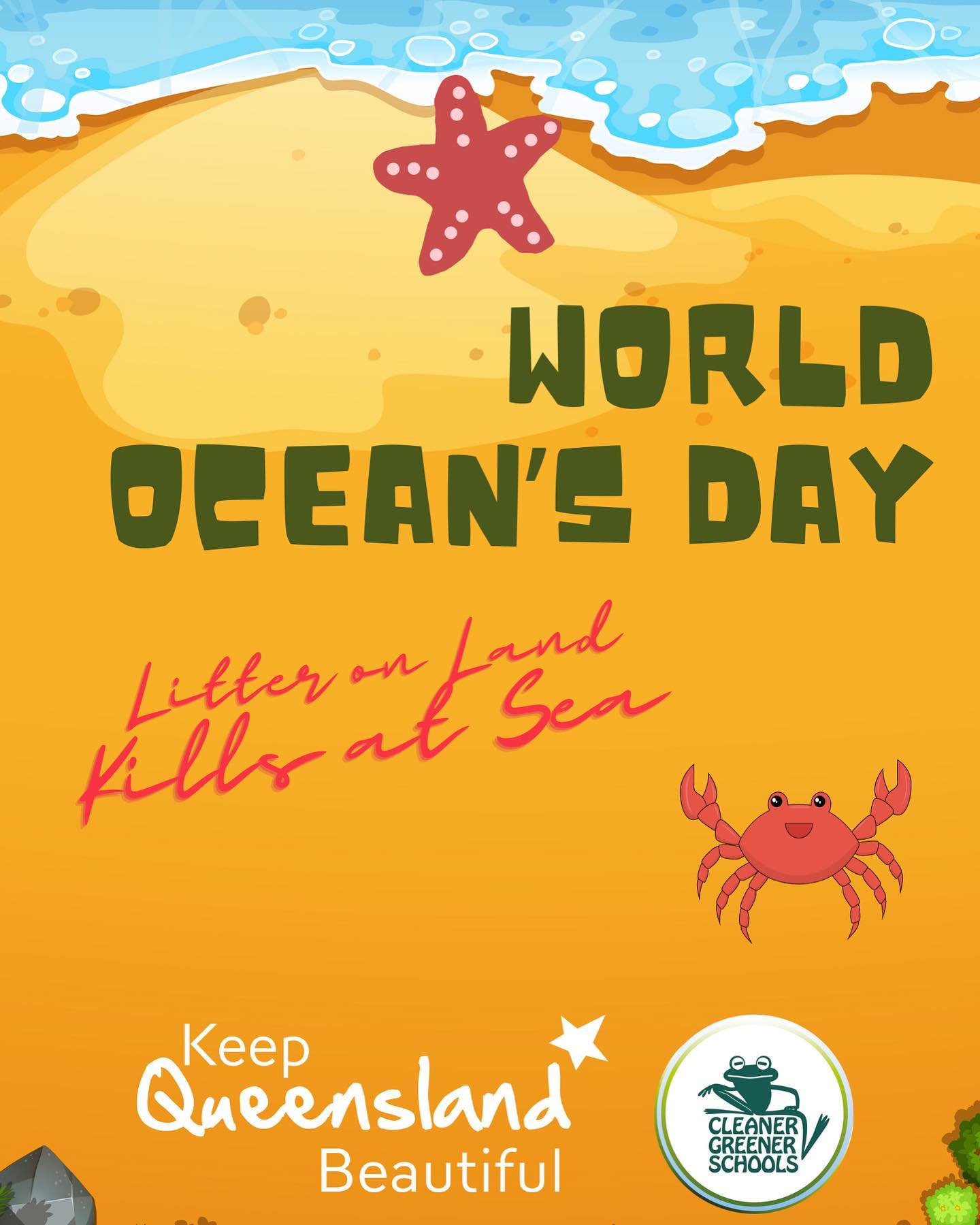 World Ocean’s Day • June 8
This year’s theme is: “Revitalisation: Collective Action for the Ocean”
The purpose of this day is to inform the public of the impact of human actions on the ocean, develop a worldwide movement of citizens for the ocean, and mobilise and unite the World’s population on a project for the sustainable management of the world’s oceans.
Our message is, and always will be: LITTER ON LAND, KILLS AT SEA 🌊 Bin it, responsibly.
#worldoceansday #keepqueenslandbeautiful #lovequeensland #greatbarrierreef #queensland #litter #marinepollution #plasticpollution #marinedebris #lovequeensland @unep @meaghanscanlon @gracegracemp @qldeducation