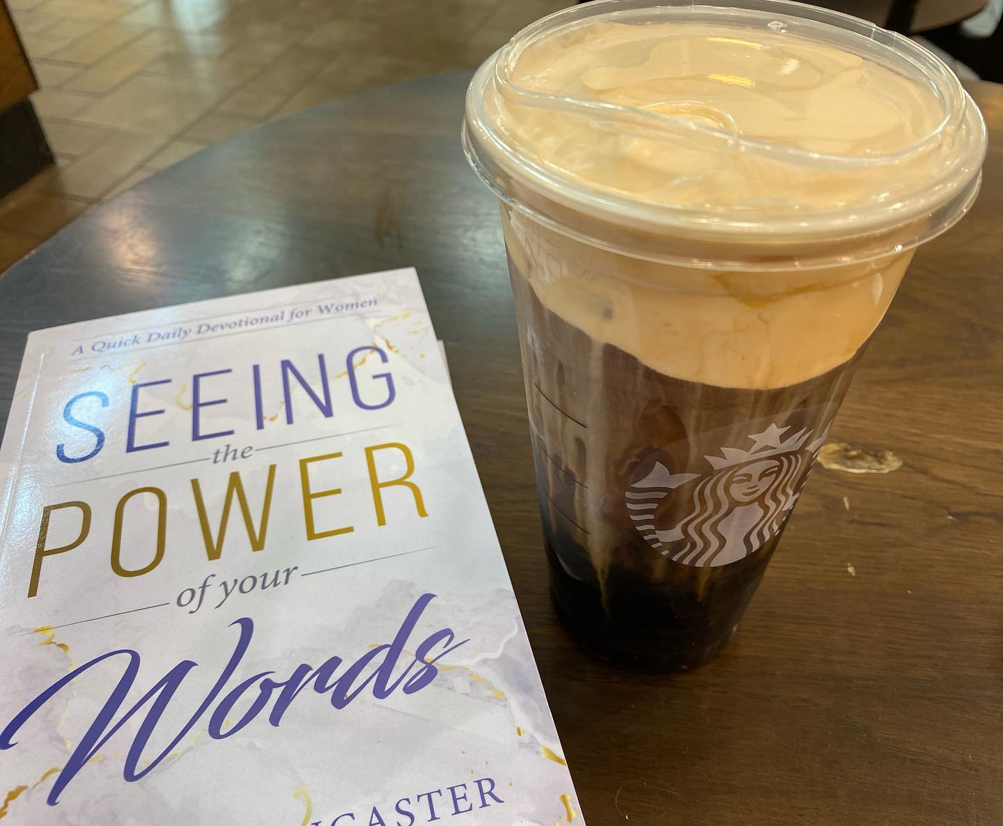 A little pumpkin cream cold brew with the book. Nice! #awritersworkisneverdone #Godisgood #itsfallyall🍁